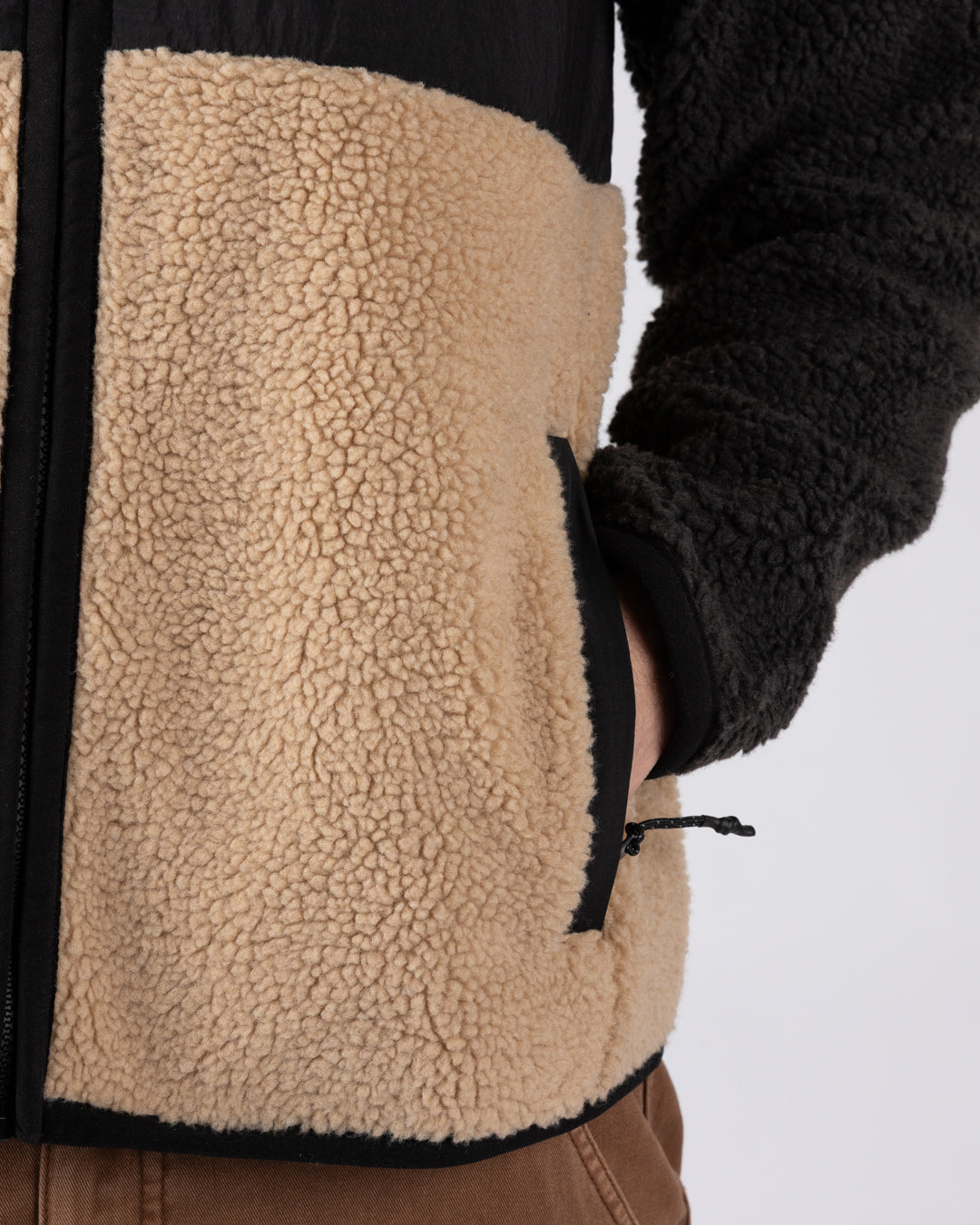 Saltrock Rafe Mens Zip Fleece in Black/Beige