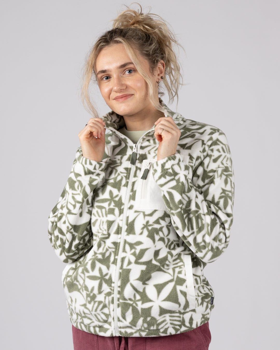 Saltrock Balance Womens Zip Fleece in Light Green