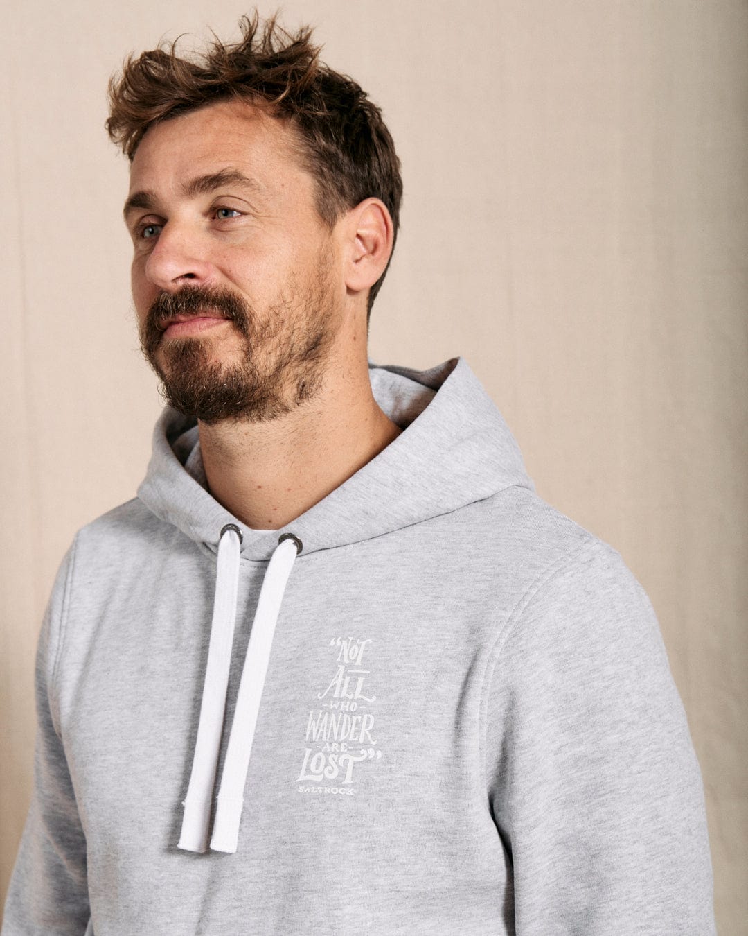 SALTROCK 'LOST SHIPS' MEN'S POP HOODIE - GREY