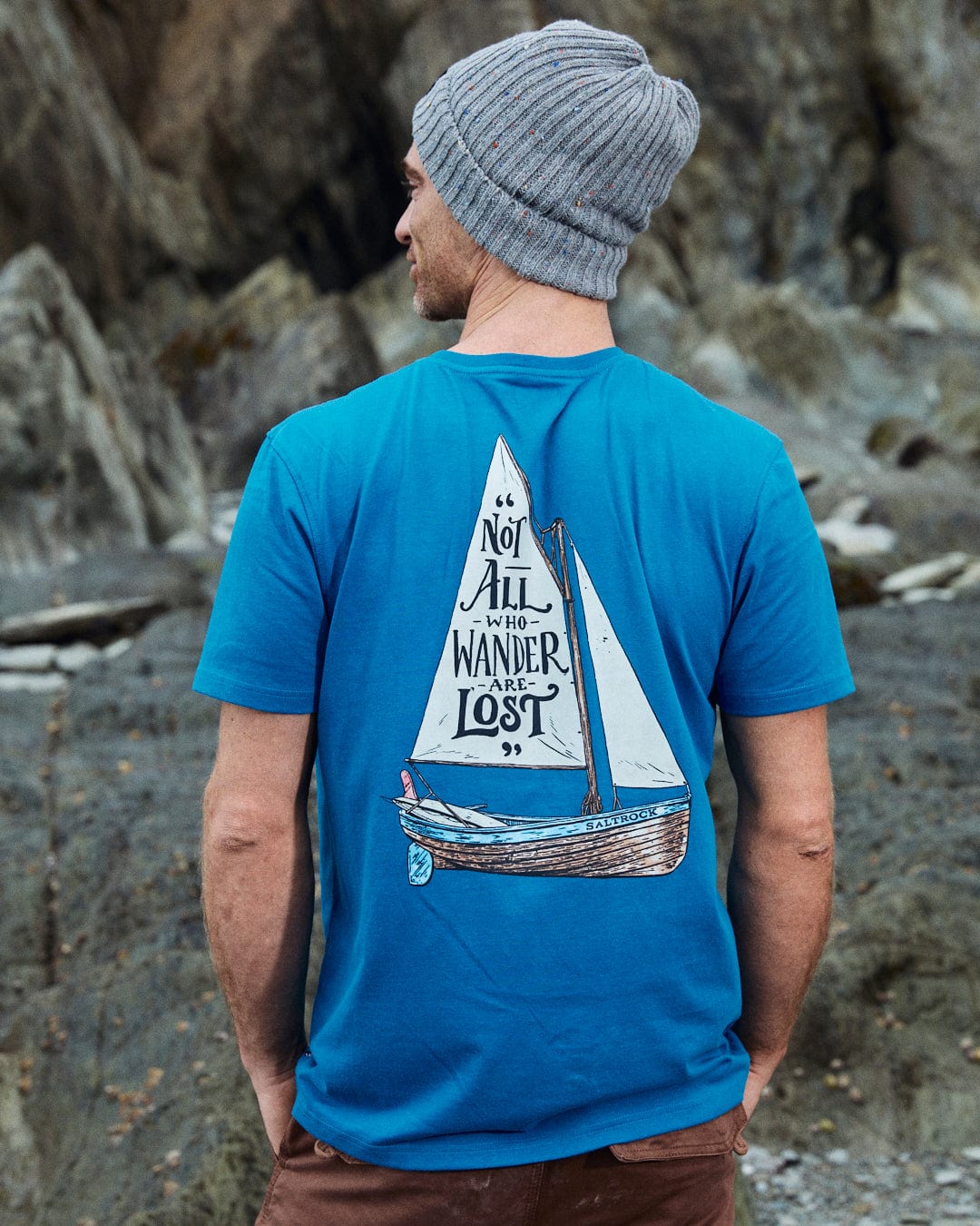 SALTROCK 'LOST SHIPS' MENS T-SHIRT - BLUE