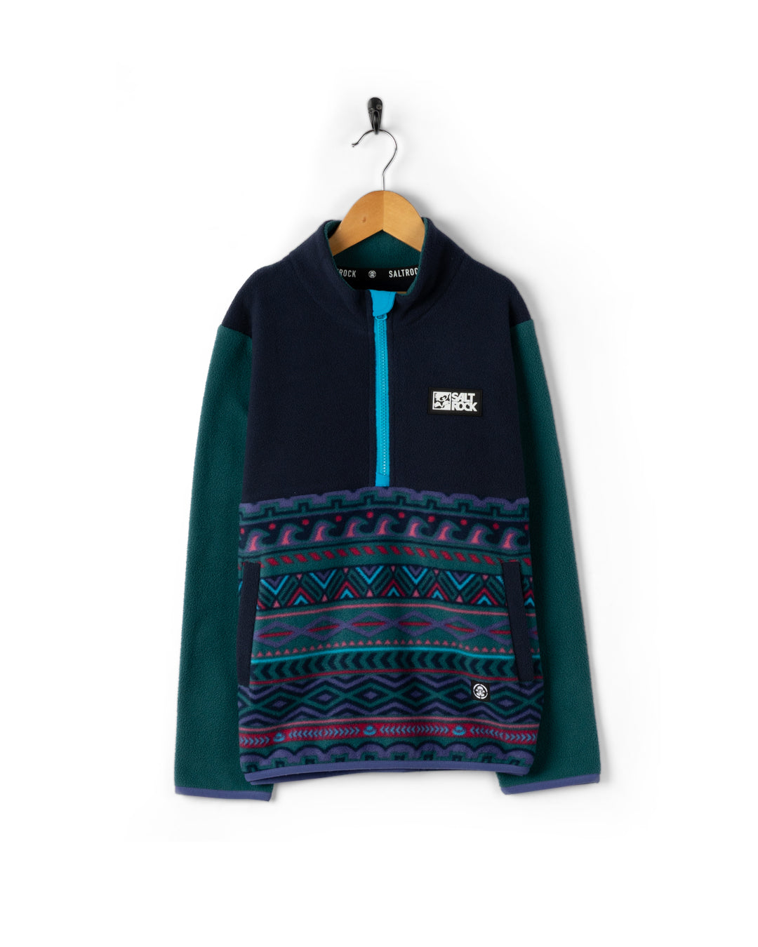 SALTROCK TREEHOUSE BLOCK KIDS 1/4 ZIP FLEECE