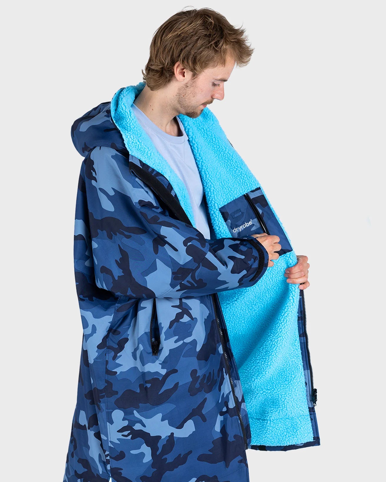 NEW dryrobe® ADVANCE LONG SLEEVE - BLUE CAMO/BLUE