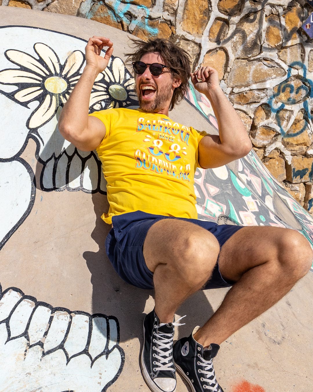 SALTROCK 'MEX LOGO' MENS T-SHIRT - YELLOW