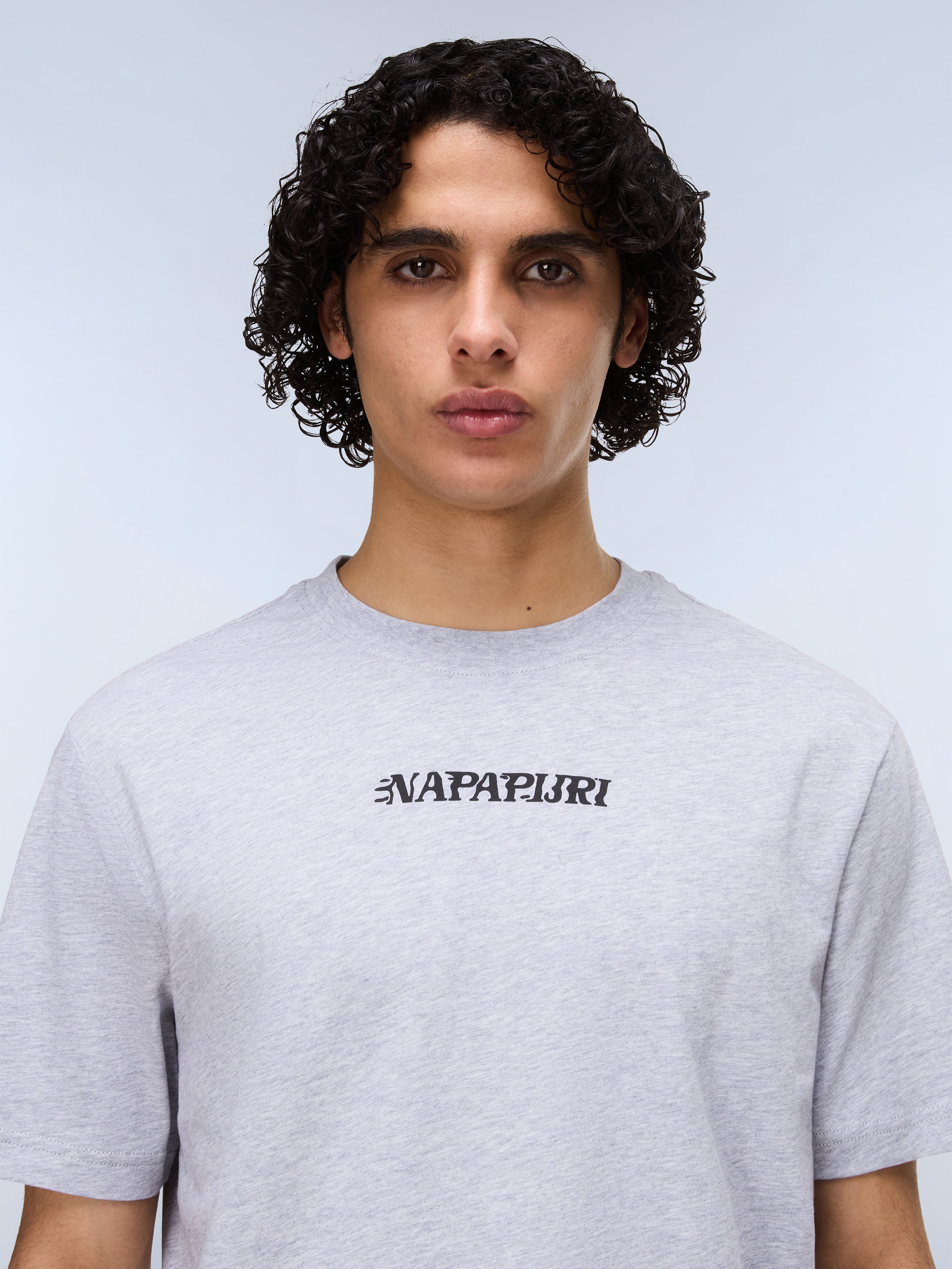 Napapijri S-Flint Short Sleeve T-Shirt - Light Grey