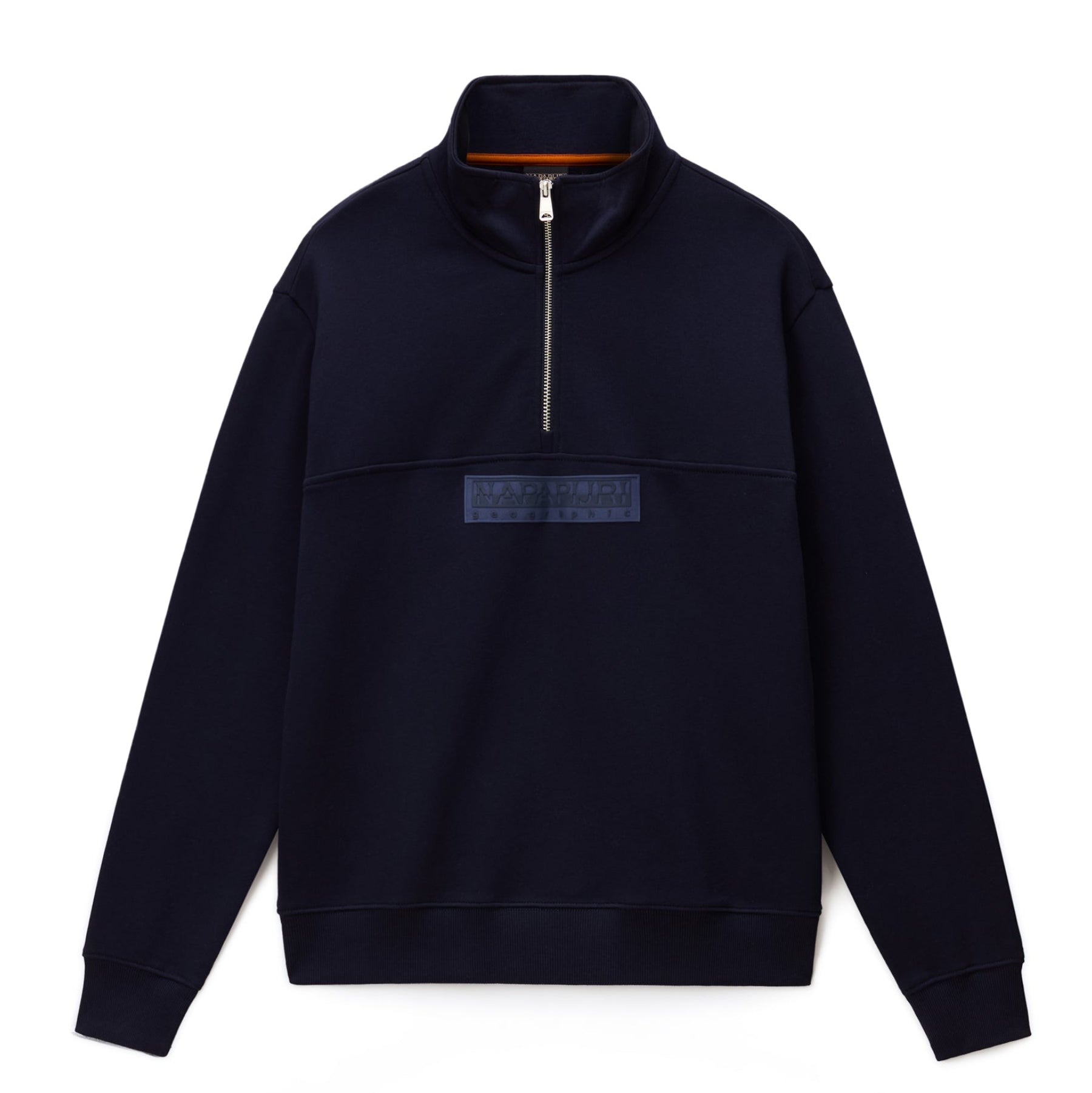 Napapijri Box Logo French Terry Half-Zip Sweatshirt - Dark Blue