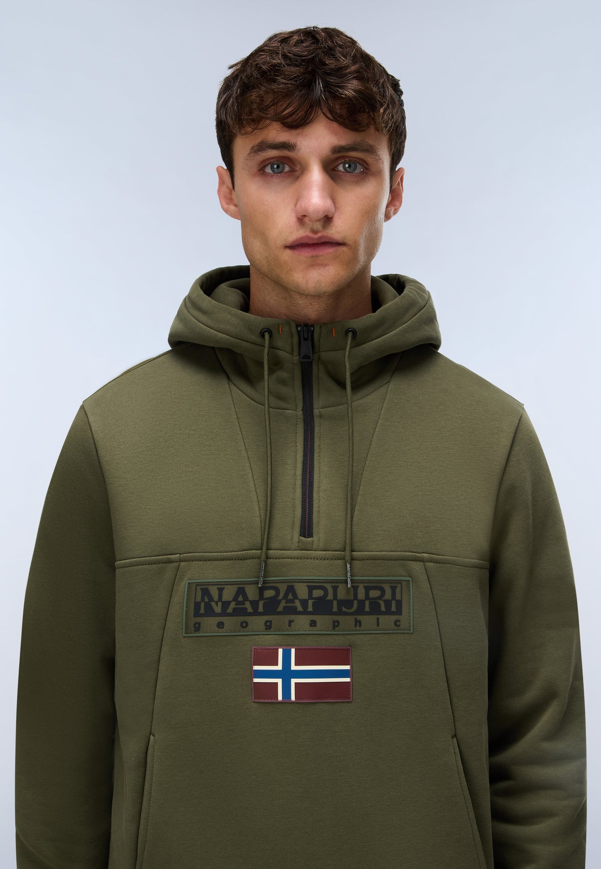 Napapijri Burgee Half Zip Hoody - Olive Night