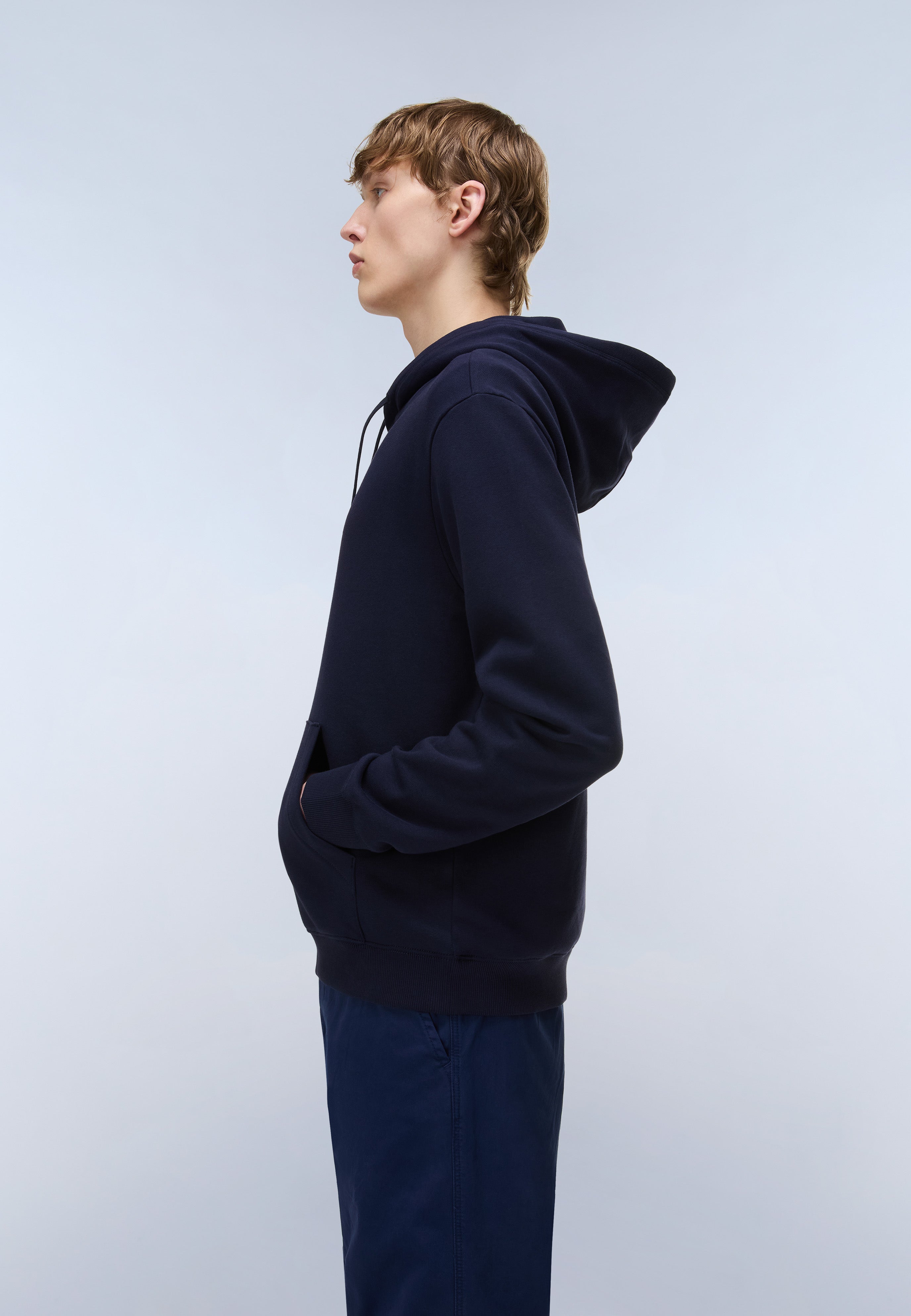 Napapijri Box Logo French Terry Hoodie - Dark Blue