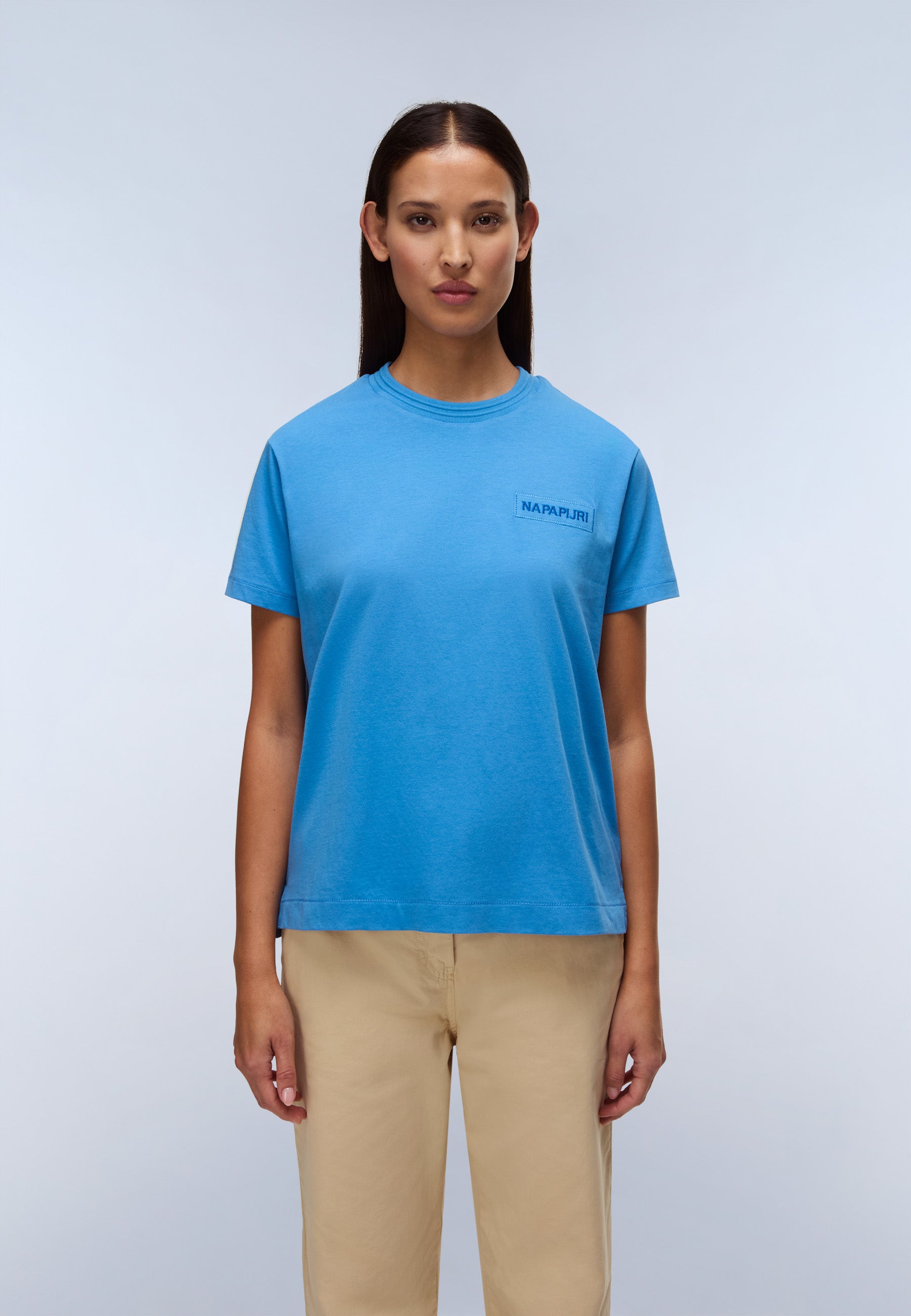 Napapijri S-Clarao Women's Short Sleeve T-Shirt - Blue Jasper