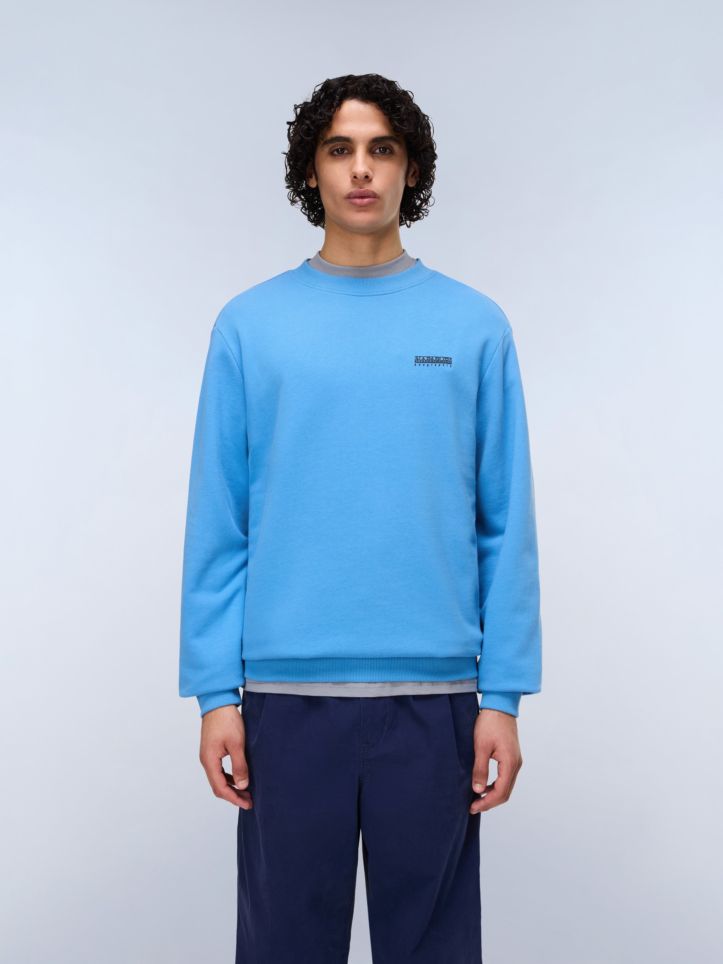 Napapijri Small Box Logo Sweatshirt - Light Blue