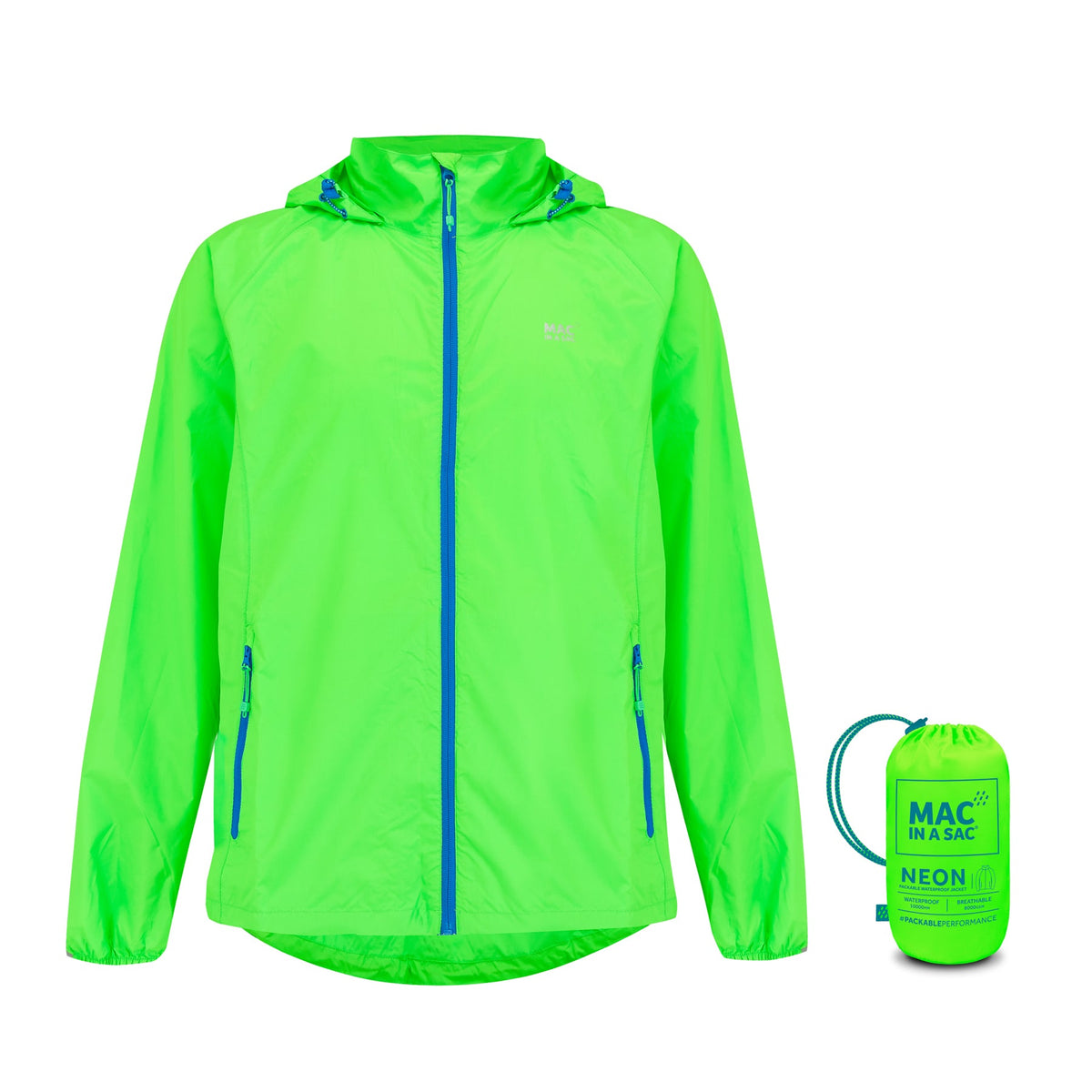 Mac In A Sac Origin II Packable Waterproof Jacket - Neon Green