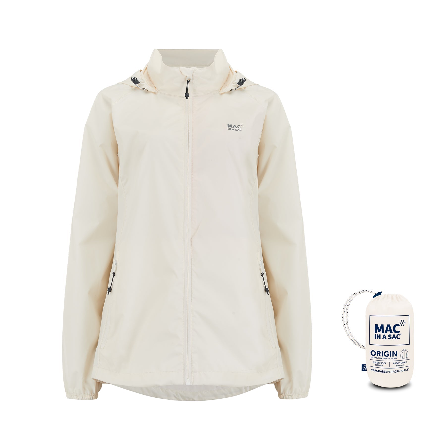 MAC IN A SAC ORIGIN II PACKABLE WATERPROOF JACKET - IVORY