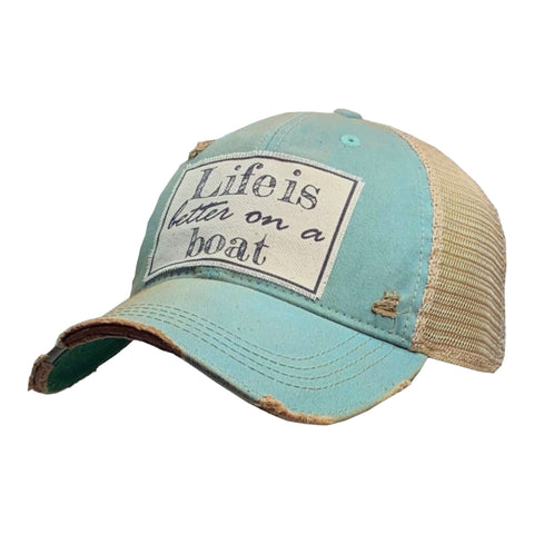 VINTAGE LIFE DISTRESSED TRUCKER - 'LIFE IS BETTER'
