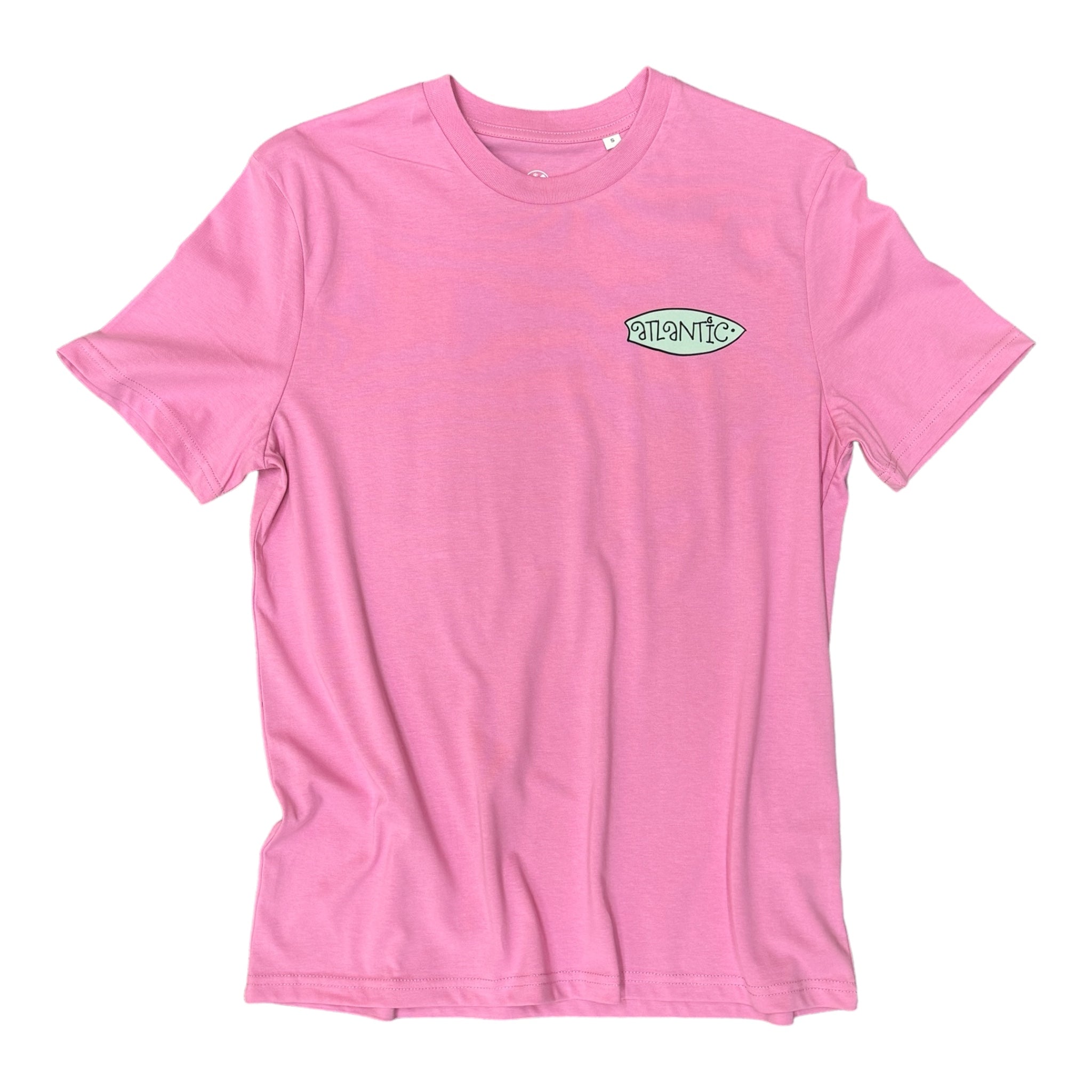 ATLANTIC APPAREL 'SURF TEAM' SHORT SLEEVE UNISEX T-SHIRT - BUBBLE PINK