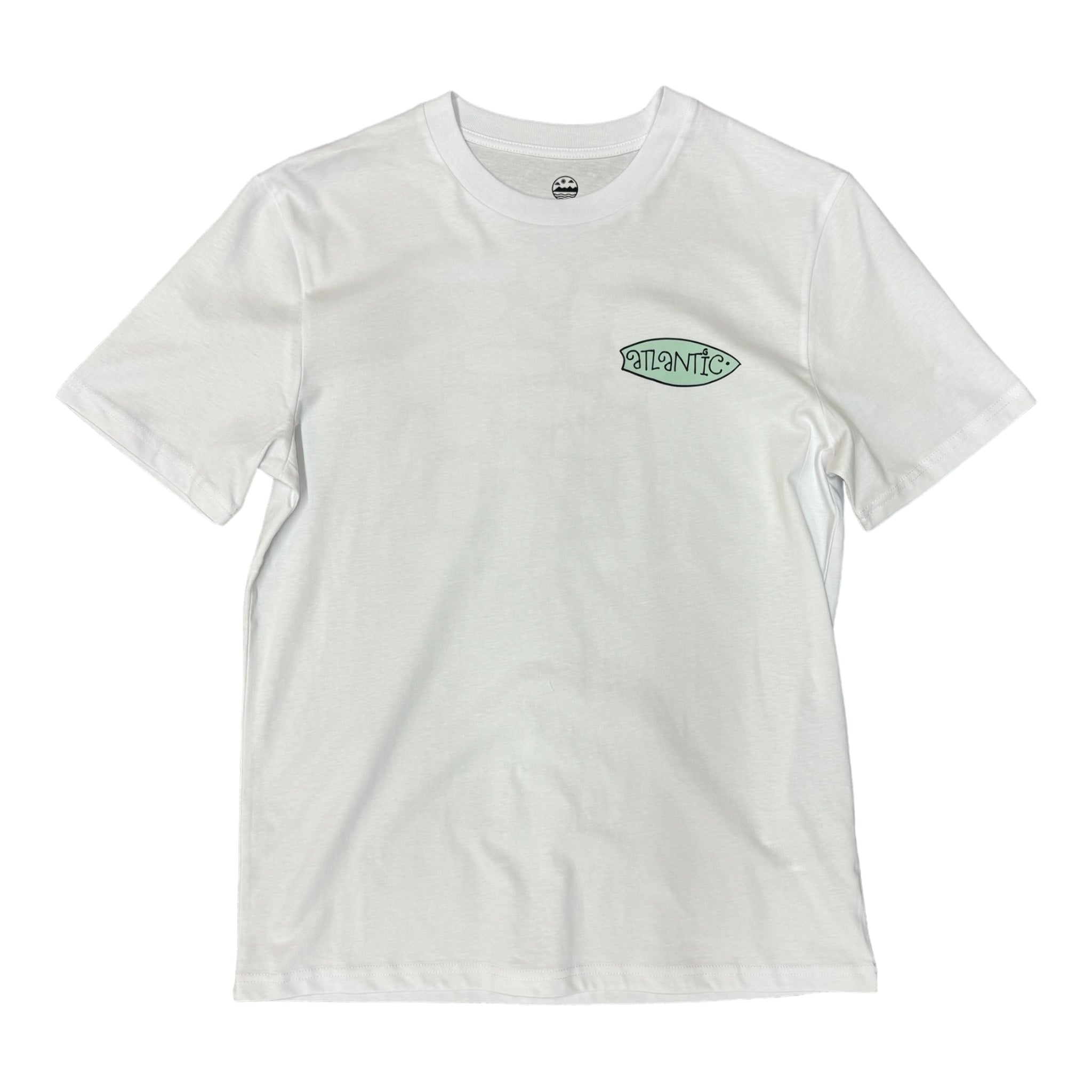 ATLANTIC APPAREL 'SURF TEAM' SHORT SLEEVE UNISEX T-SHIRT - WHITE