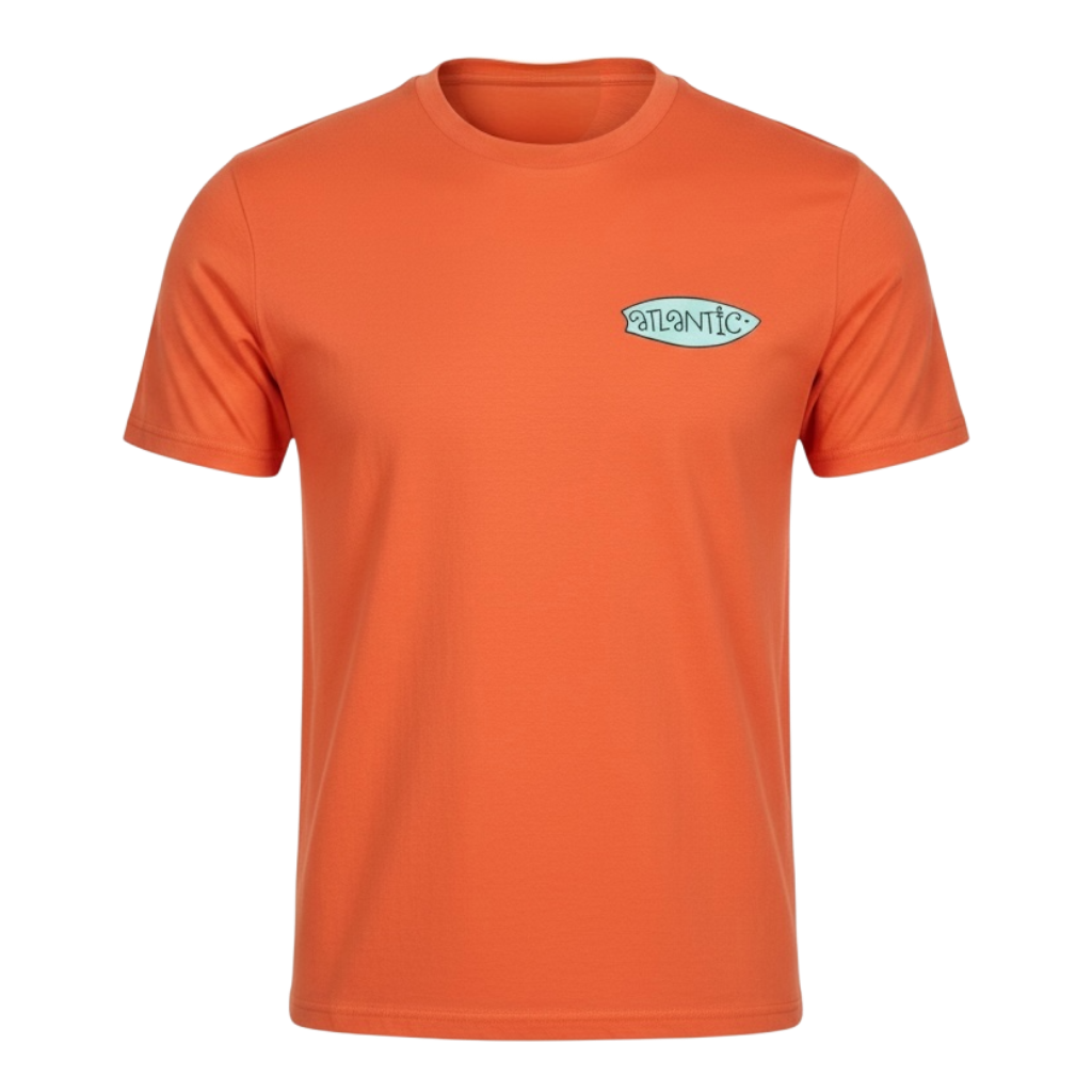 Atlantic Apparel 'Surf Team' Short Sleeve Unisex T-Shirt - Fiesta Orange