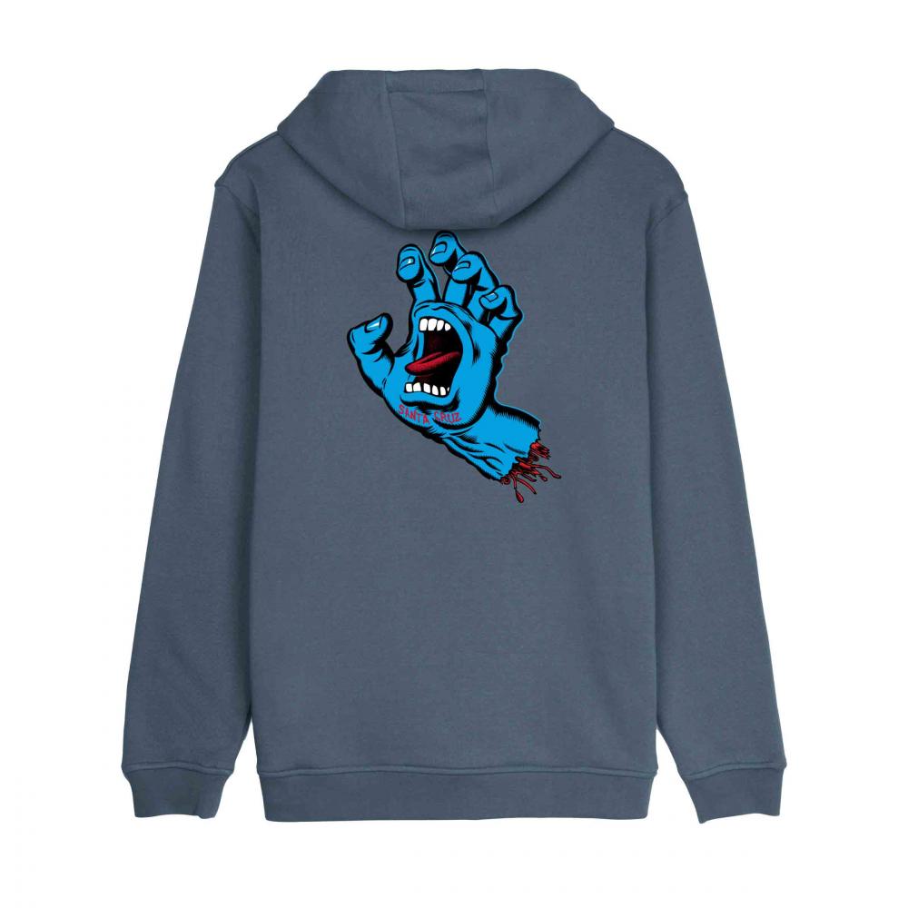 SANTA CRUZ SCREAMING HAND HOODIE - STORM GREY