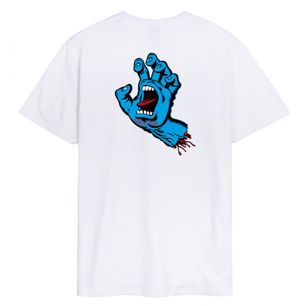 SANTA CRUZ SCREAMING HAND CHEST T-SHIRT - WHITE