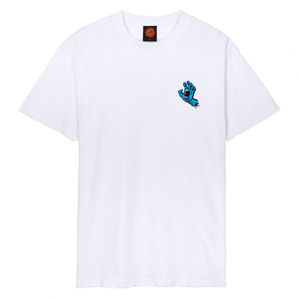 SANTA CRUZ SCREAMING HAND CHEST T-SHIRT - WHITE