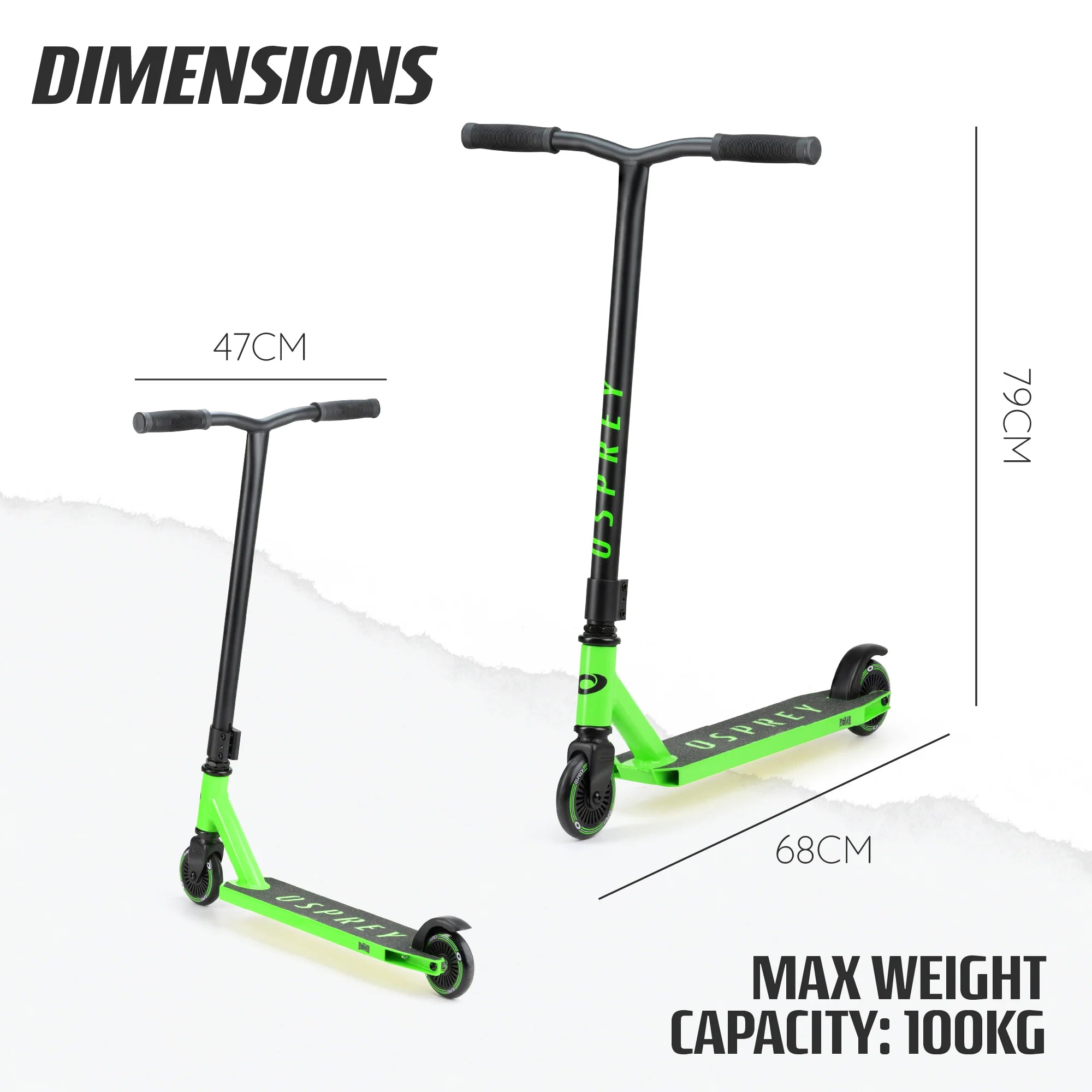 OSPREY 'BOMB' STUNT SCOOTER - GREEN