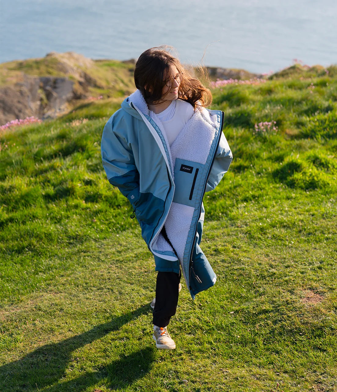 Dryrobe® Blue Light Grey Advance Kids Long Sleeve