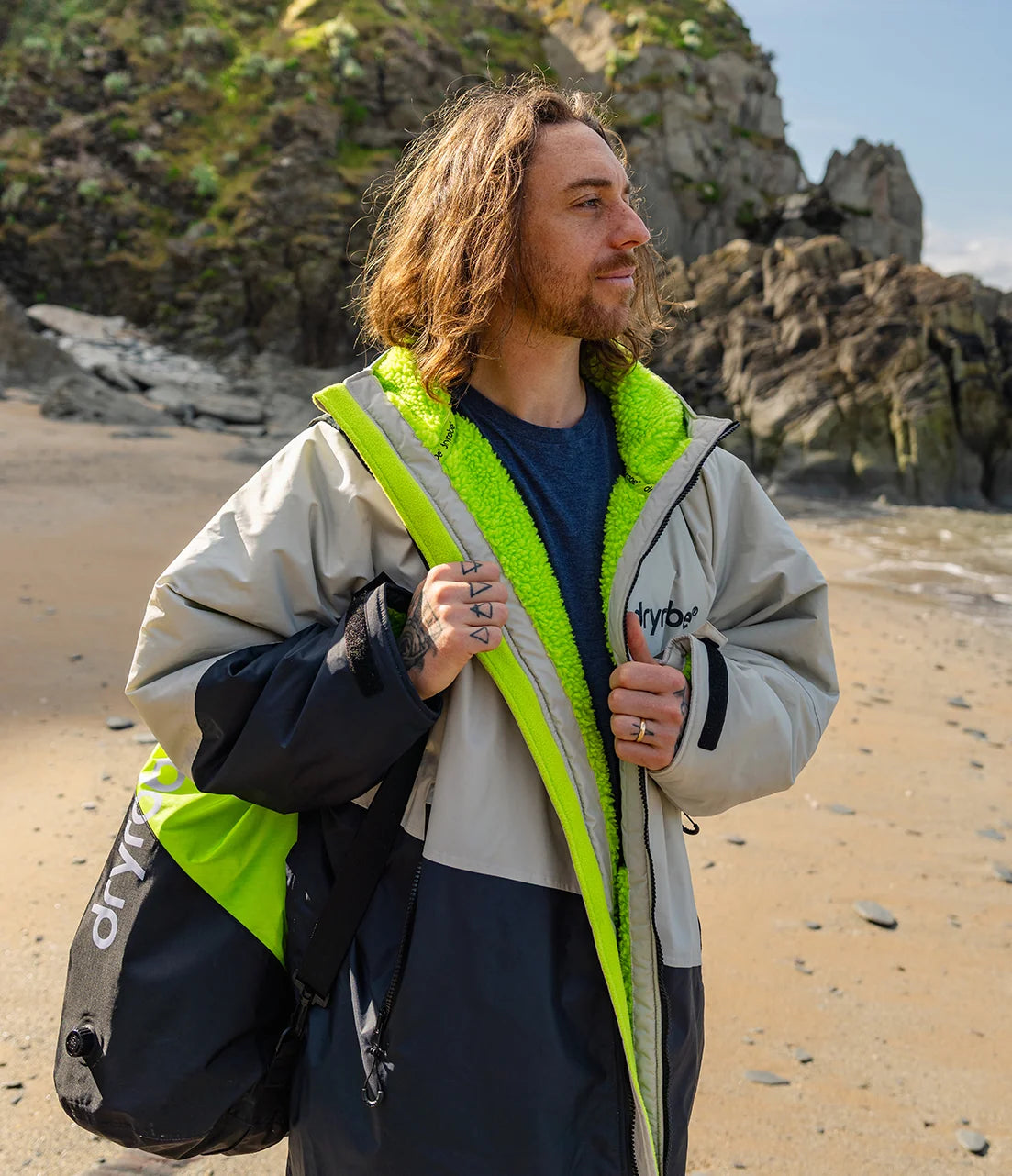Dryrobe® Anthracite Lime Advance Adults Changing Robe