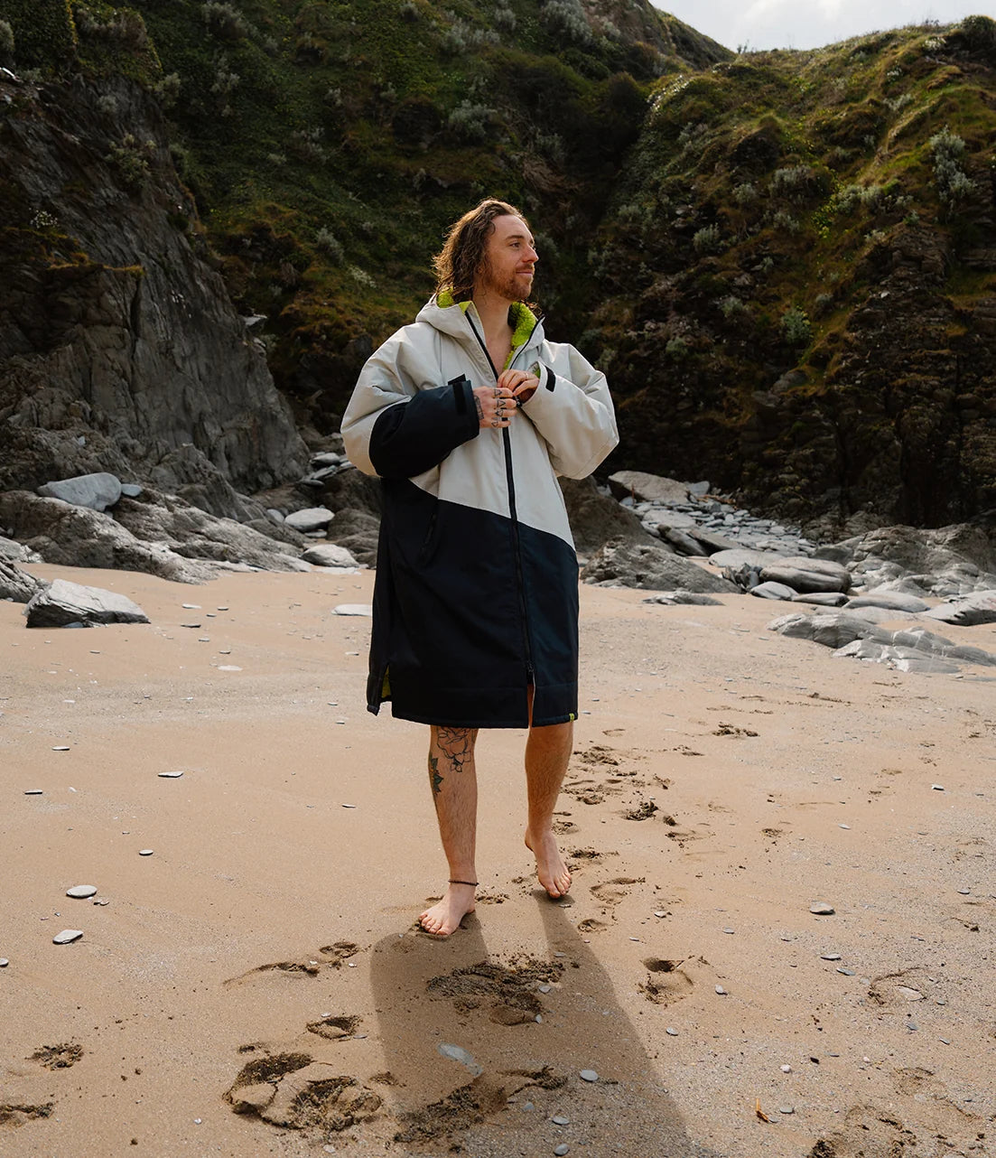 Dryrobe® Anthracite Lime Advance Adults Changing Robe