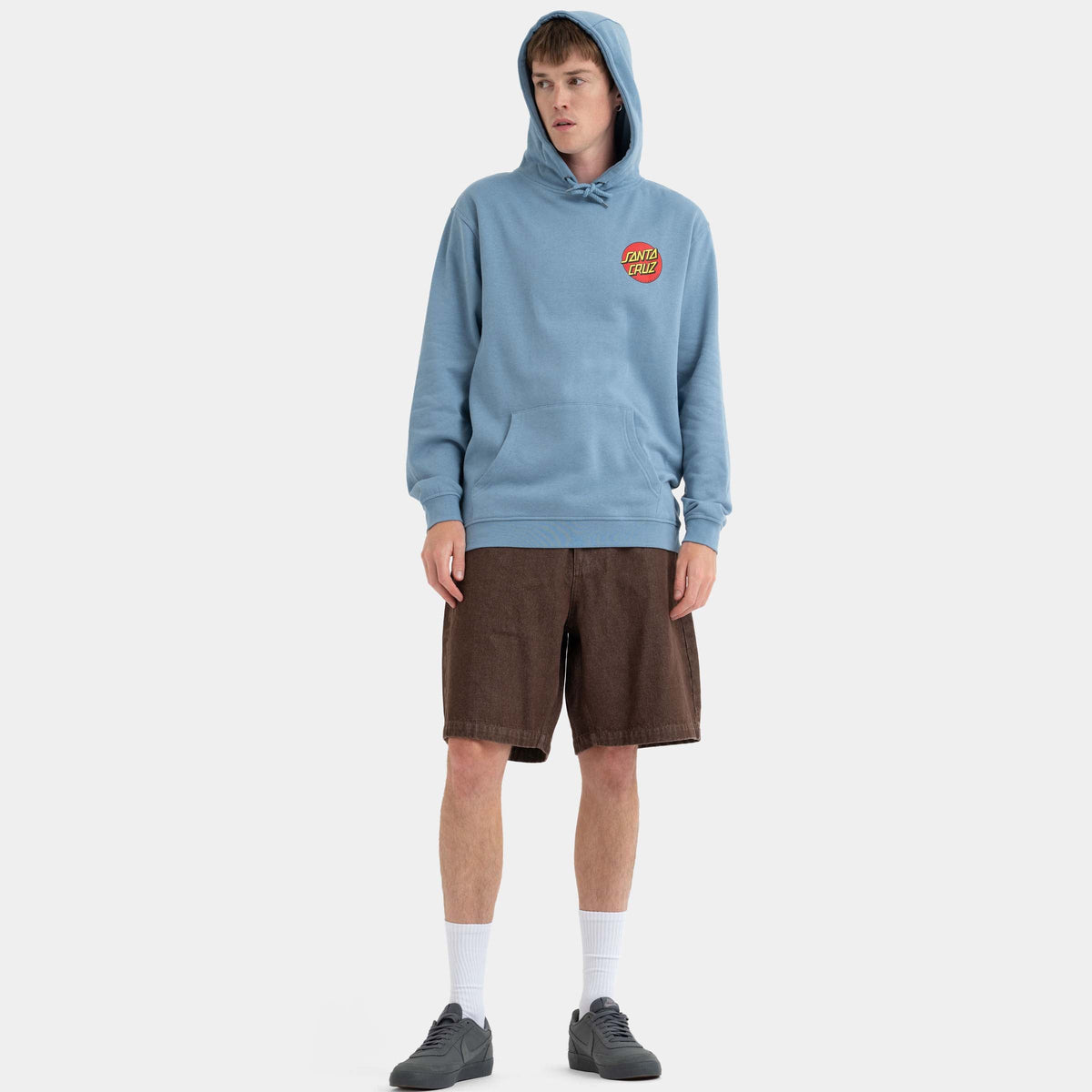 Santa Cruz Classic Dot Chest Hoodie - Faded Denim