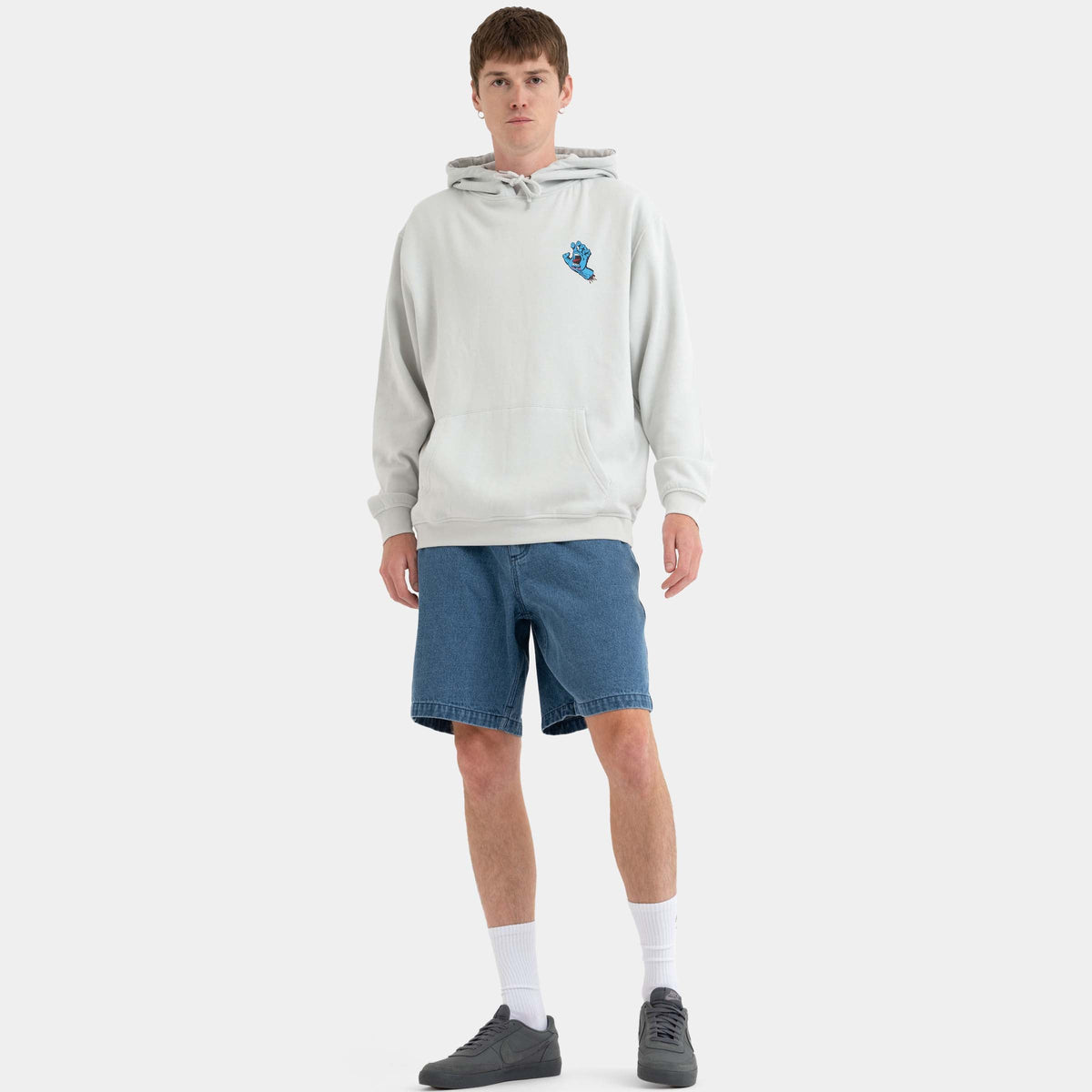 Santa Cruz Screaming Hand Chest Hoodie - Mist