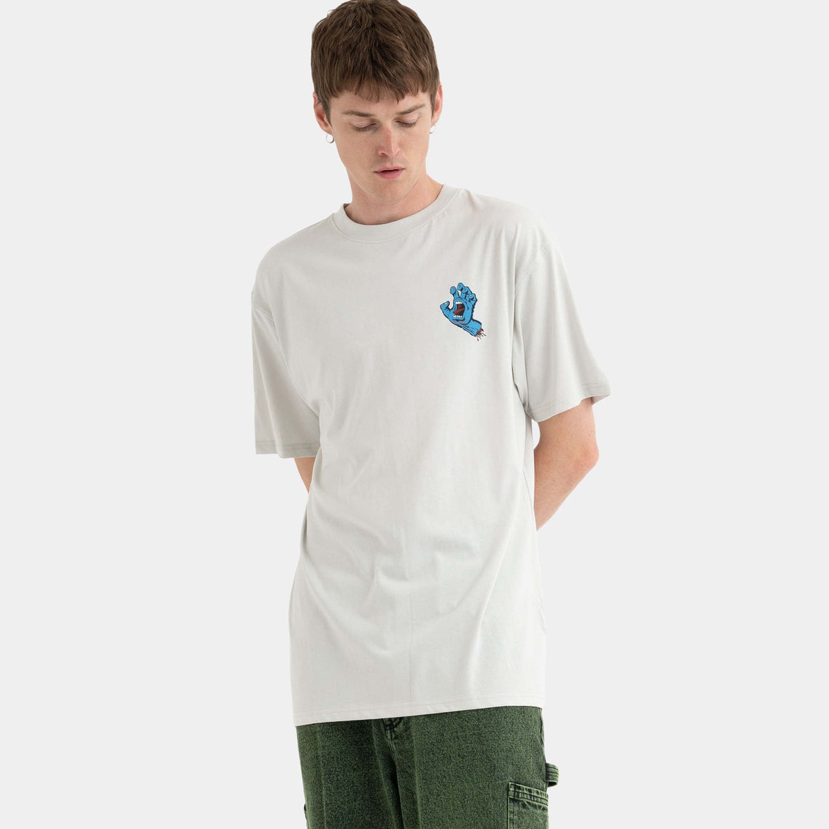 Santa Cruz Screaming Hand Chest T-Shirt - Mist