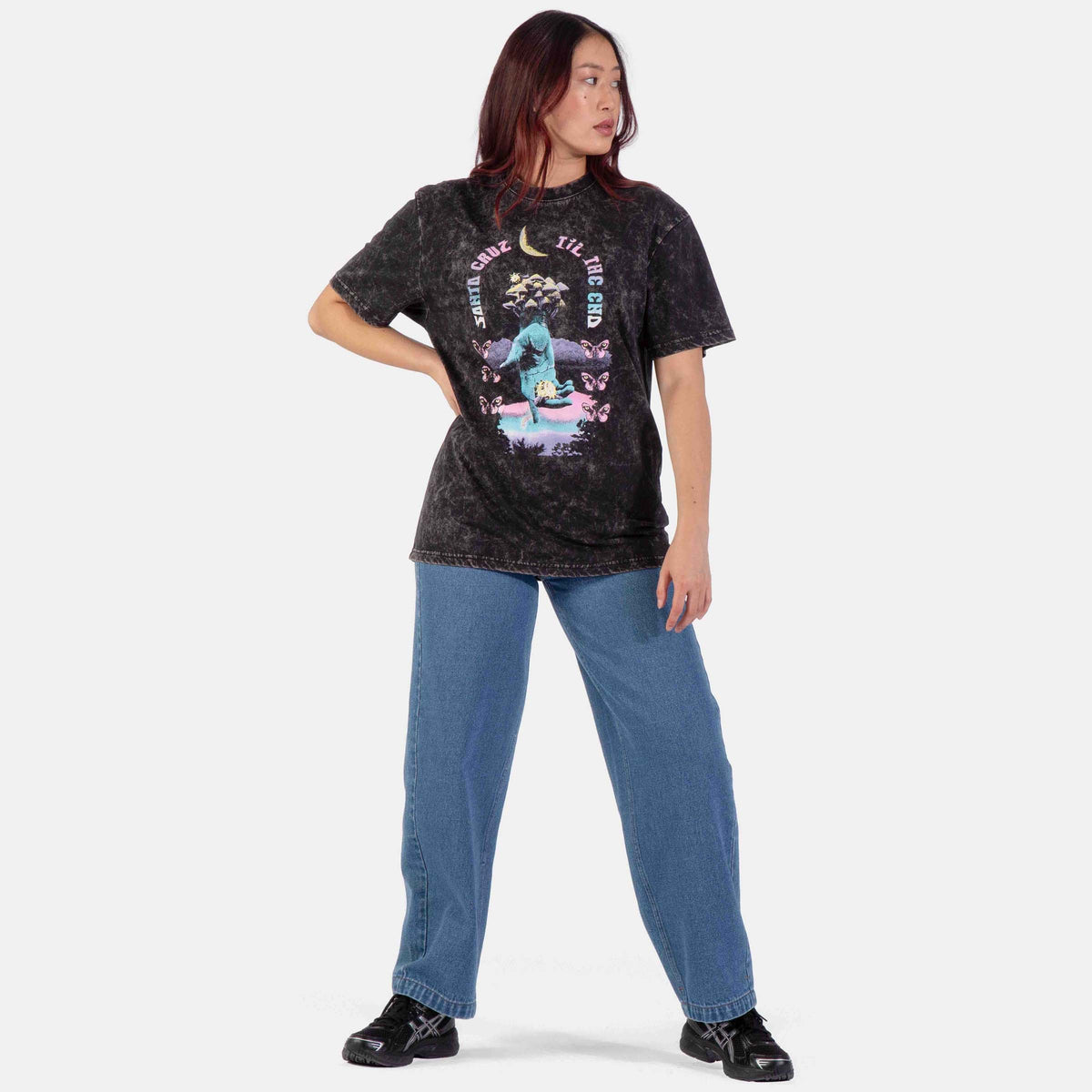 Santa Cruz Night Visions T-Shirt - Black Acid Wash
