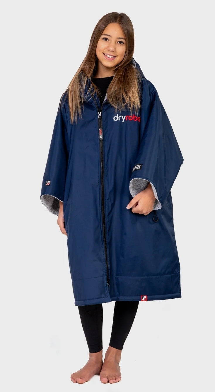 dryrobe® ADVANCE KIDS SHORT SLEEVE - NAVY/GREY