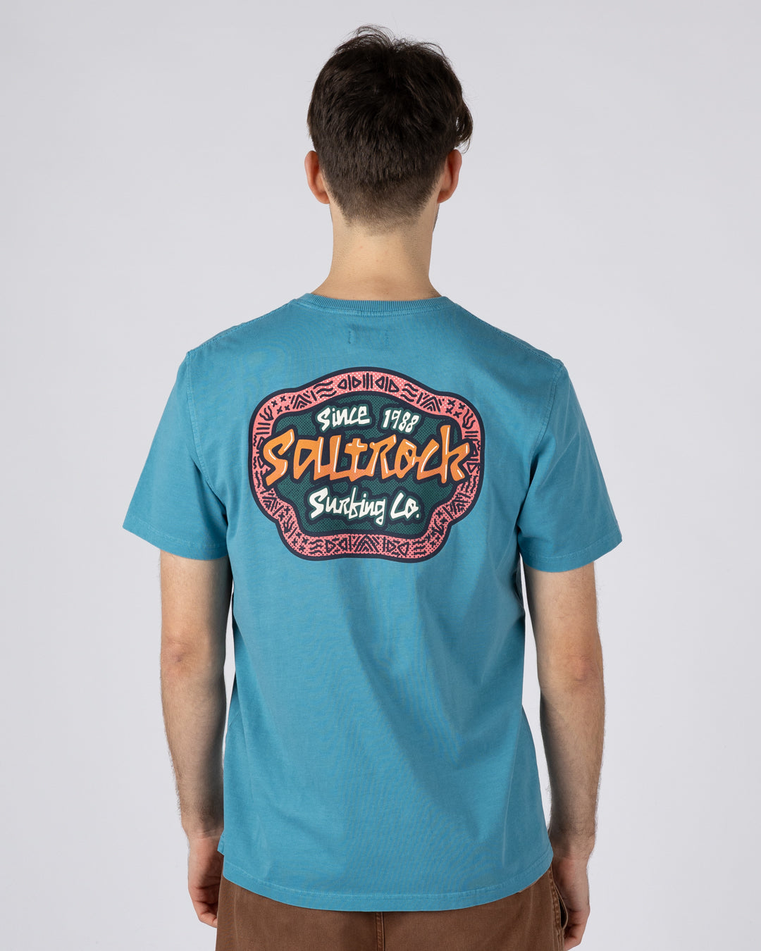 Saltrock Tribal Frame - Mens Short Sleeve T-Shirt - Bright Blue
