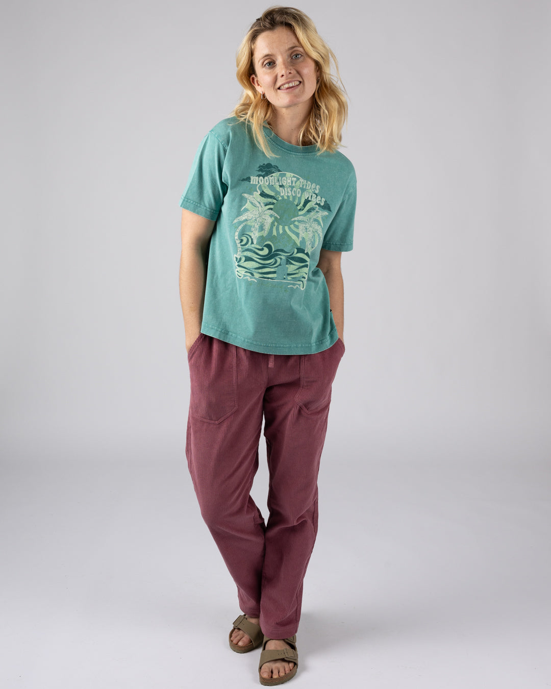 Saltrock Last Light - Womens Boxy Short Sleeve T-Shirt - Blue