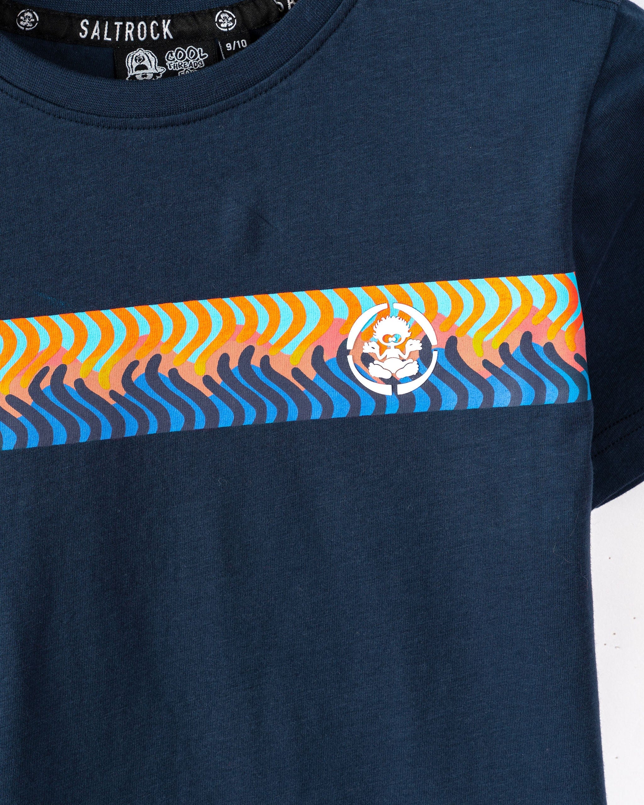 SALTROCK 'WAVE STRIPE' KIDS SHORT SLEEVE T-SHIRT - BLUE