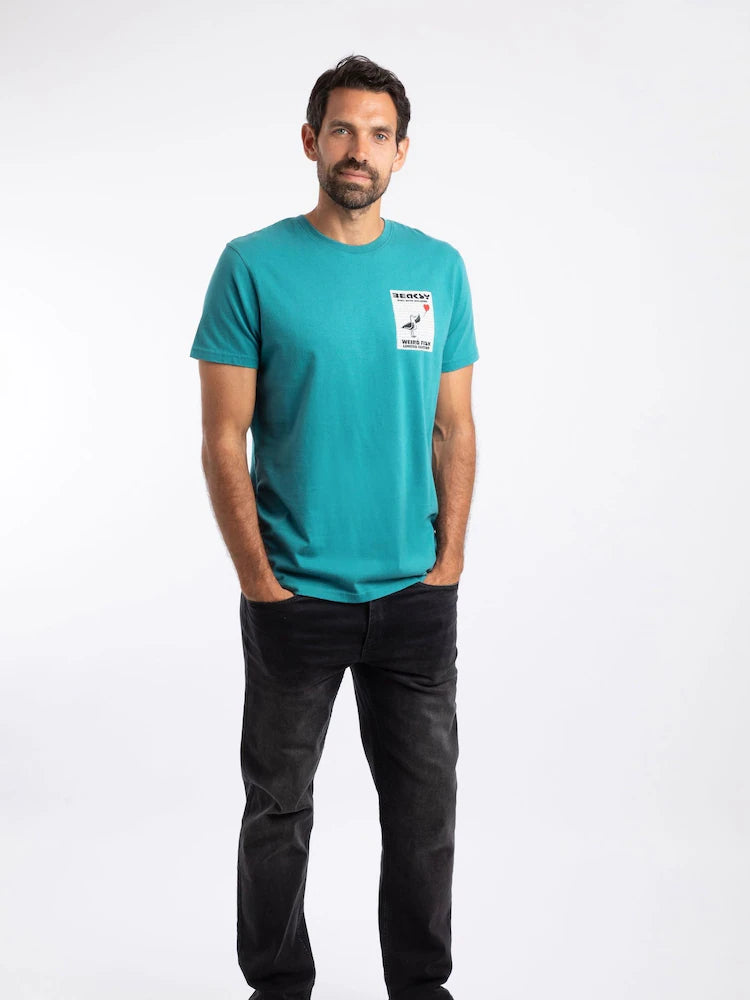 Weird Fish Beaksy Back Print Artist T-Shirt Deep Teal
