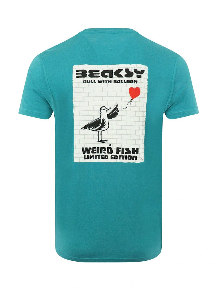 Weird Fish Beaksy Back Print Artist T-Shirt Deep Teal