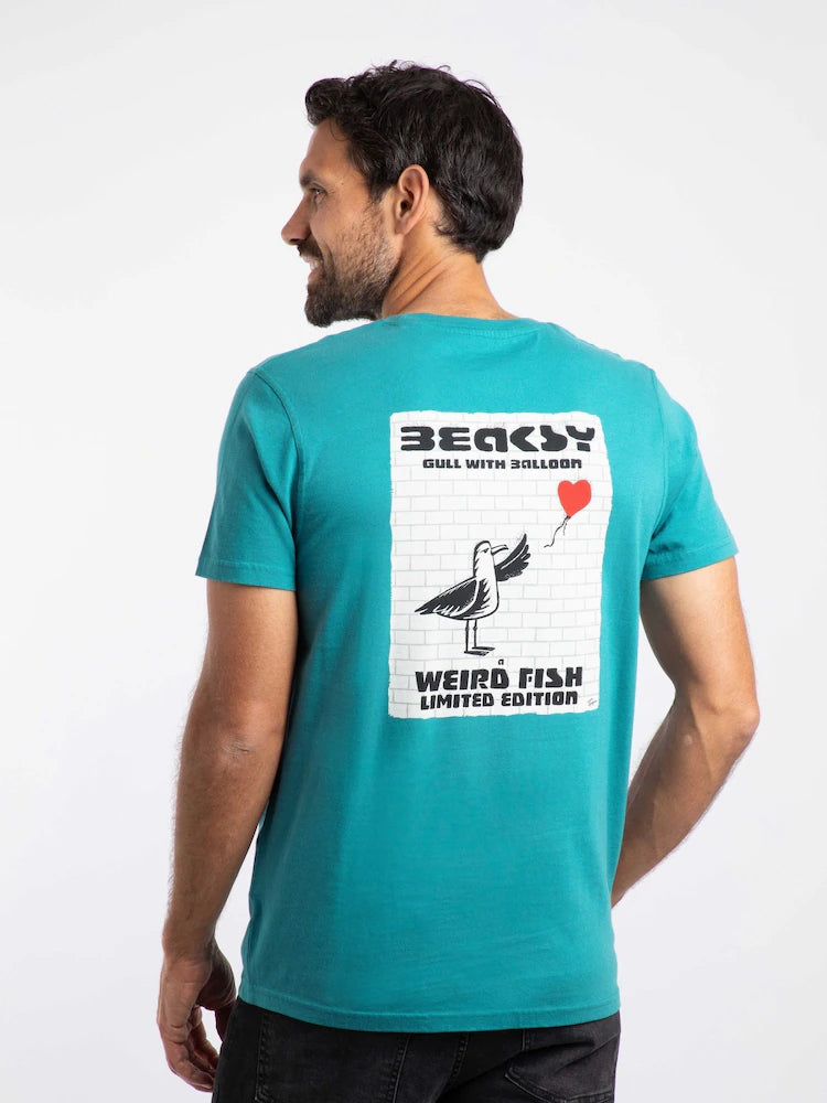 Weird Fish Beaksy Back Print Artist T-Shirt Deep Teal