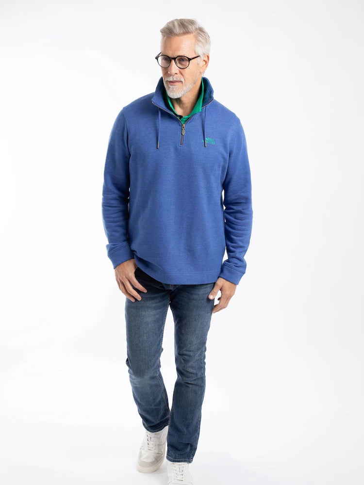 Weird Fish Brampton 1/4 Zip Sweatshirt - Blue