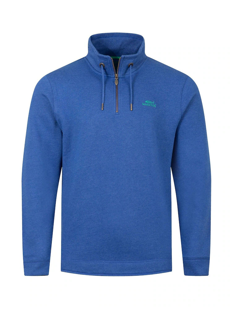 Weird Fish Brampton 1/4 Zip Sweatshirt - Blue