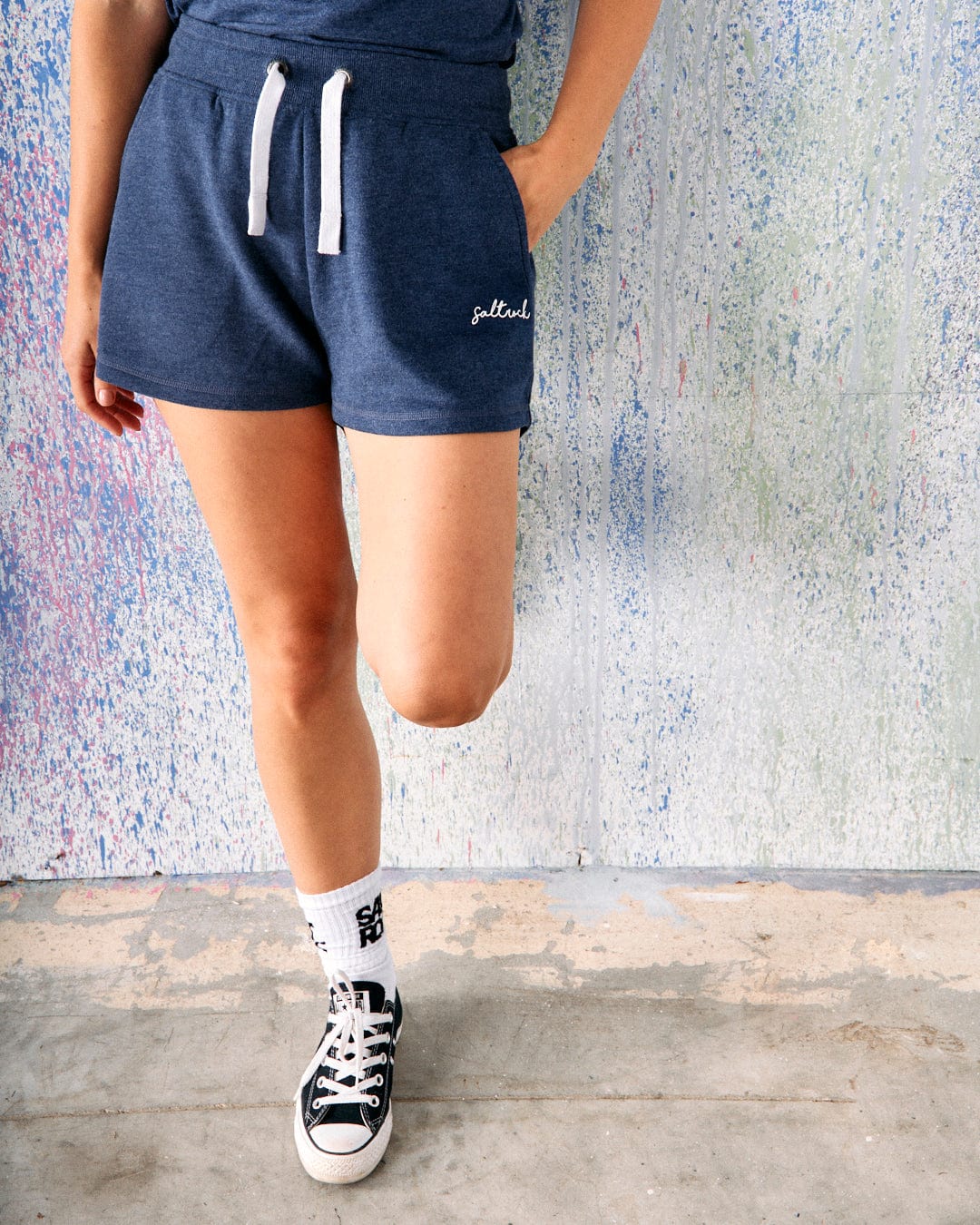 SALTROCK 'VELATOR' WOMENS SWEAT SHORT - BLUE MARL