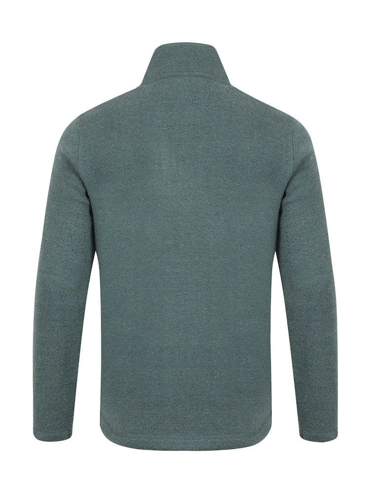 Weird Fish Stowe Recycled 1/4 Zip Soft Knit Fleece Ivy