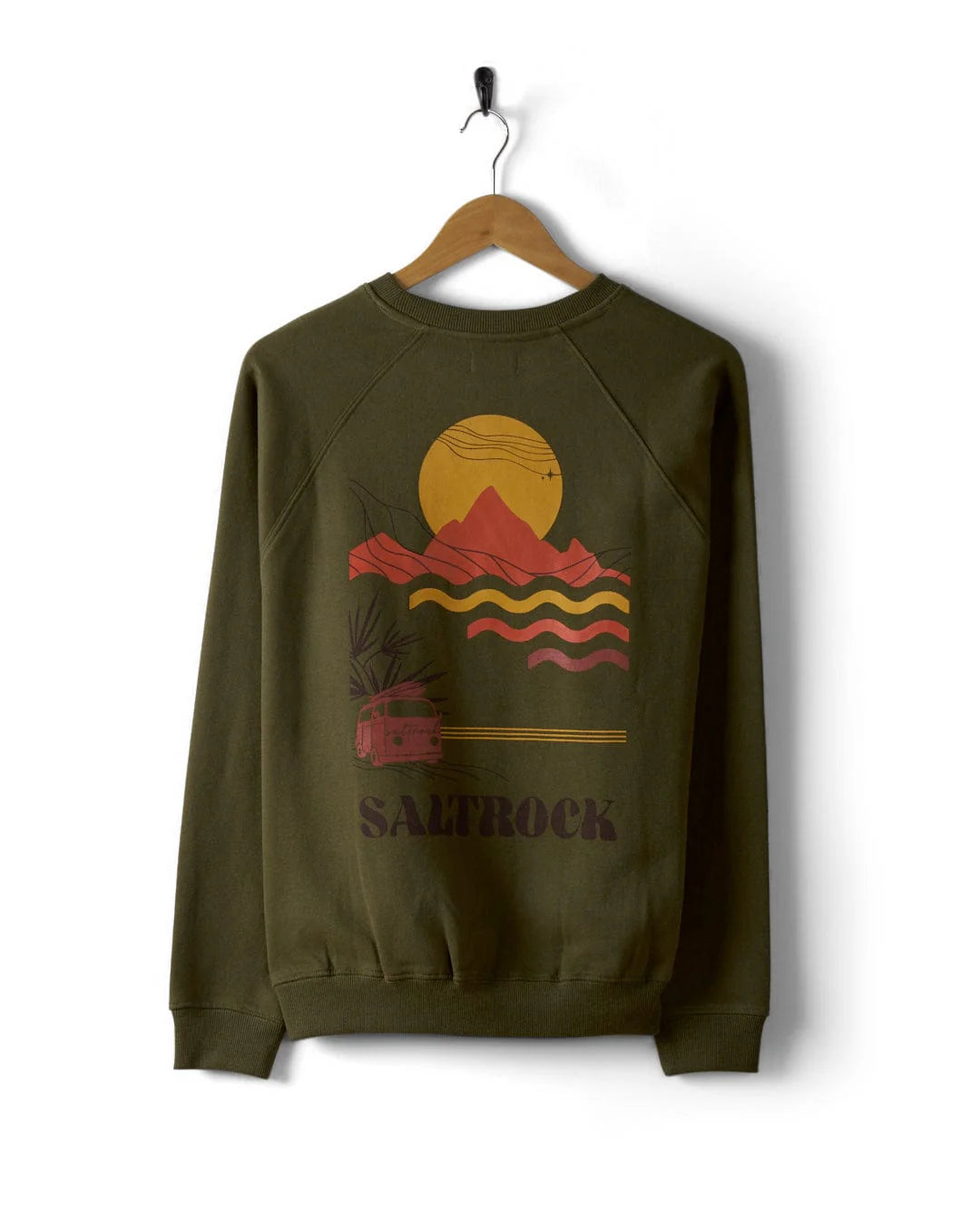 SALTROCK 'WINTER POSTER' WOMENS RECYCLED OVERSIZED SWEAT - GREEN