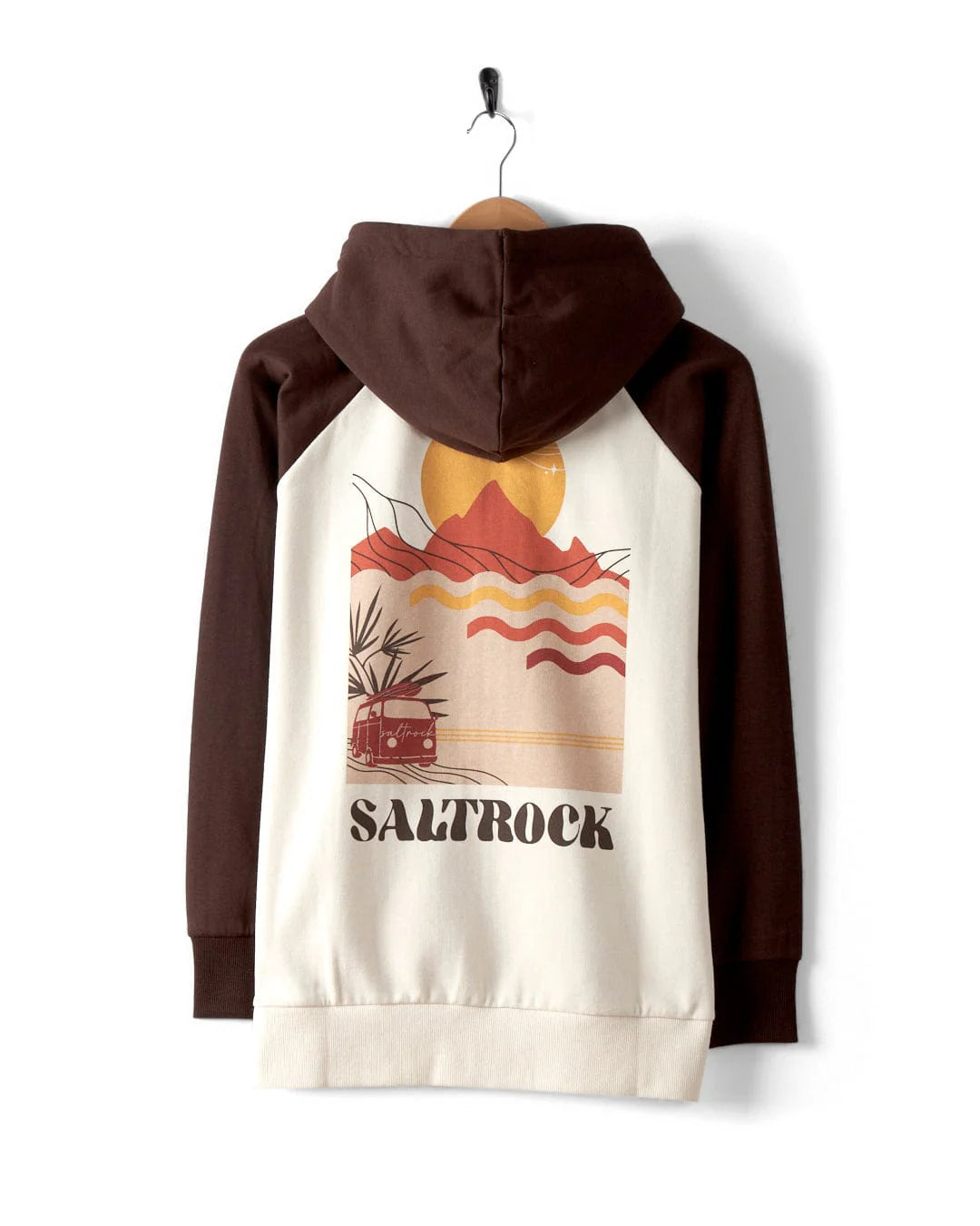 SALTROCK 'WINTER POSTER' WOMENS ZIP RAGLAN HOODIE - CREAM