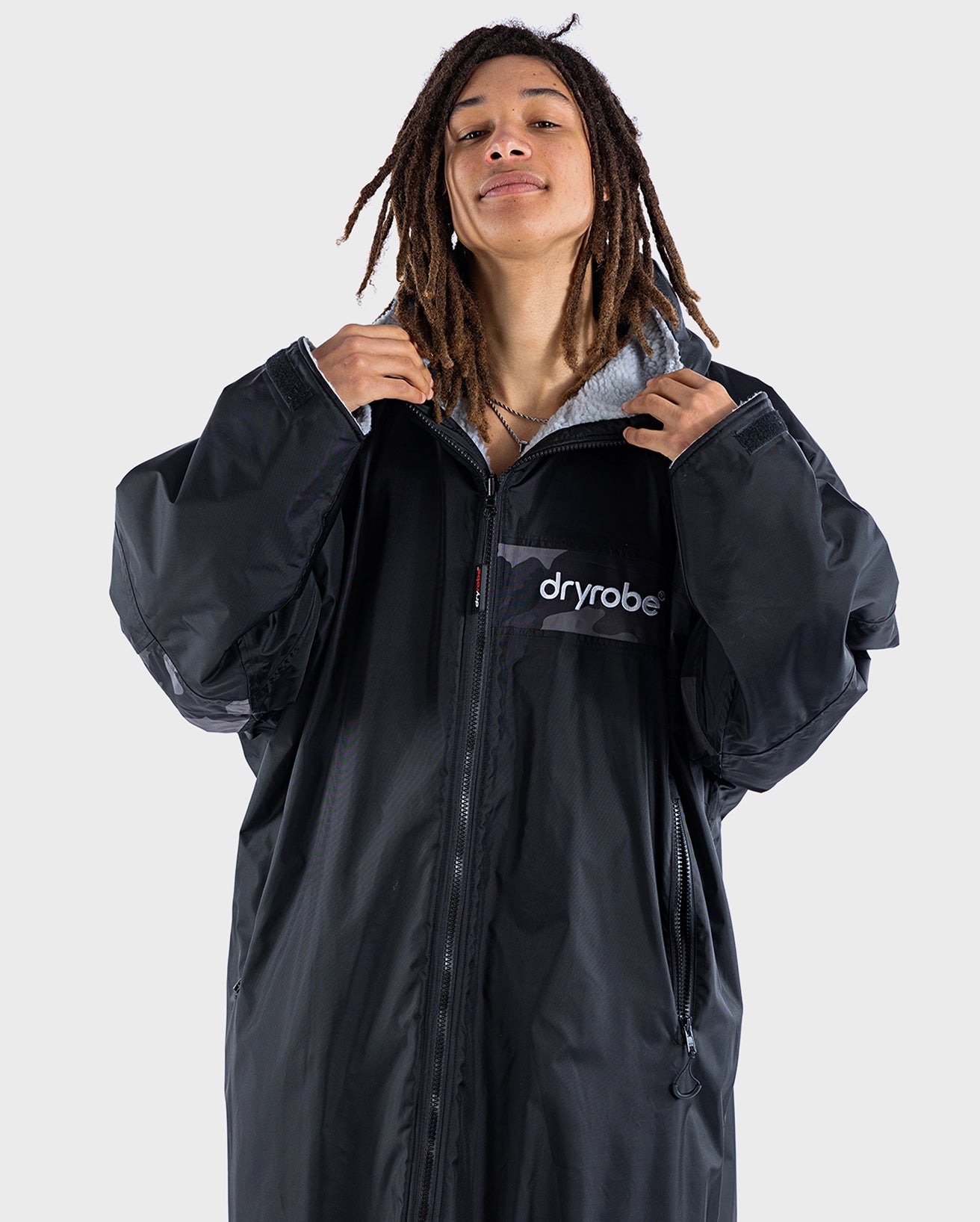 dryrobe® ADVANCE LONG SLEEVE - REMIX - BLACK GREY CAMO