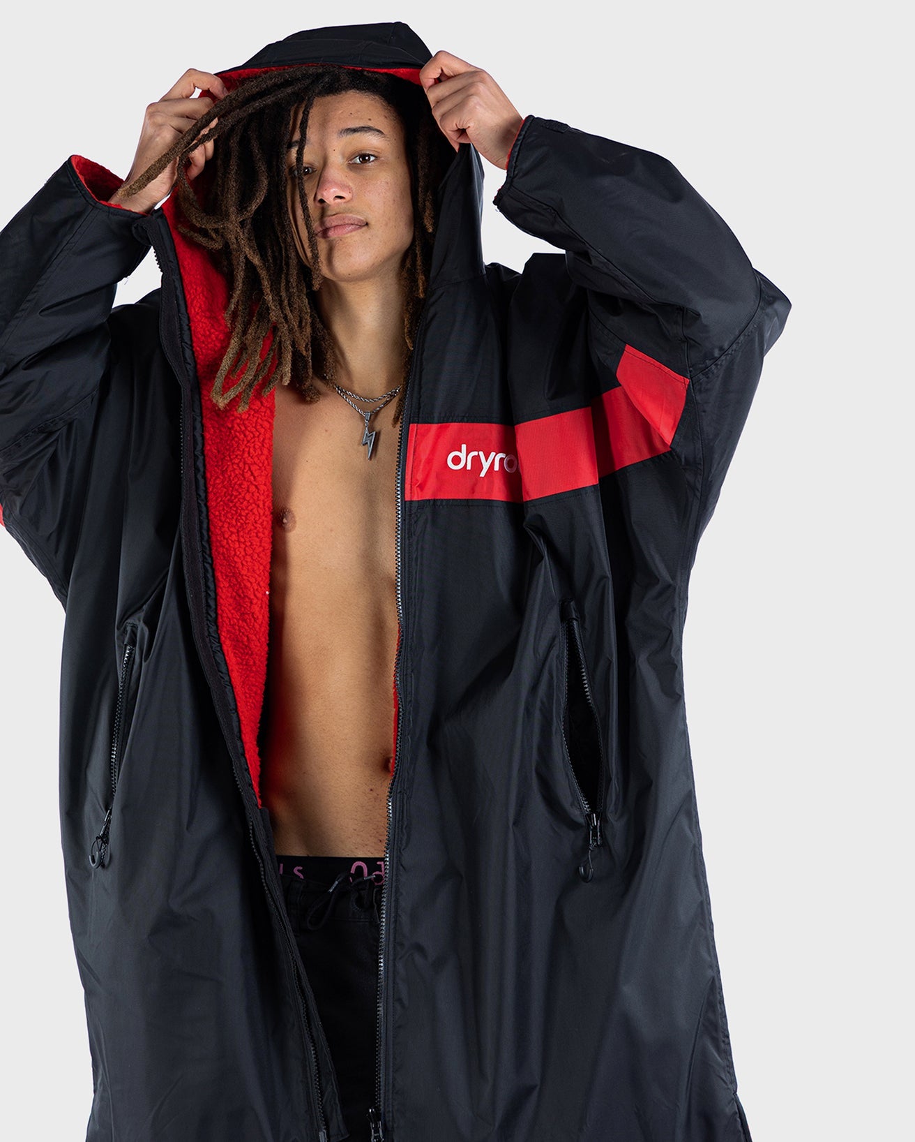 dryrobe® ADVANCE LONG SLEEVE - REMIX - BLACK RED / RED