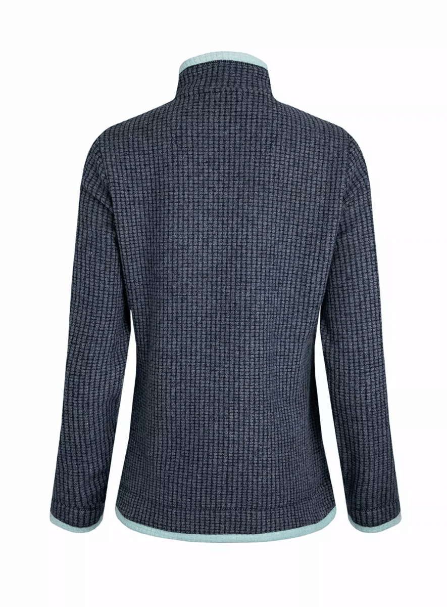 Weird Fish Ariana Eco Full Zip Grid Fleece - Rich Navy