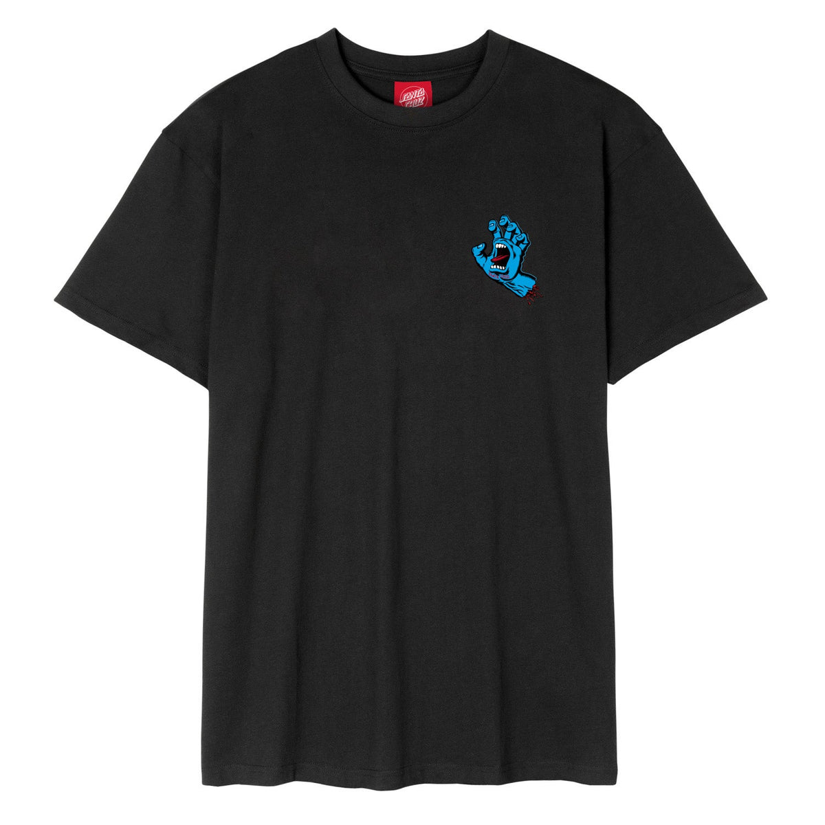 SANTA CRUZ SCREAMING HAND CHEST T-SHIRT - BLACK