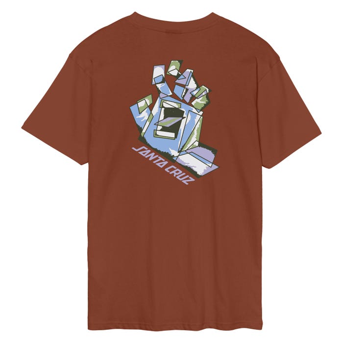 SANTA CRUZ SCREAMING SCRATCHED HAND T-SHIRT - BURNT SIENNA