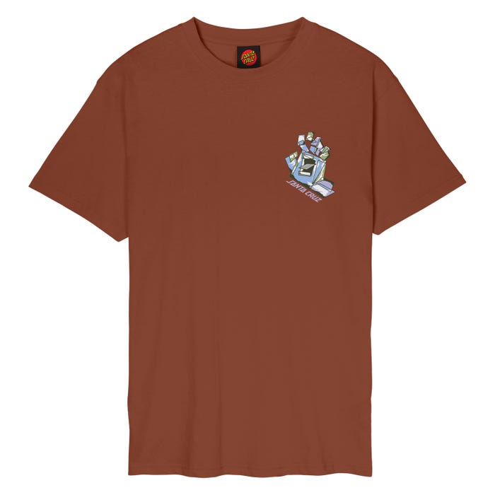 SANTA CRUZ SCREAMING SCRATCHED HAND T-SHIRT - BURNT SIENNA