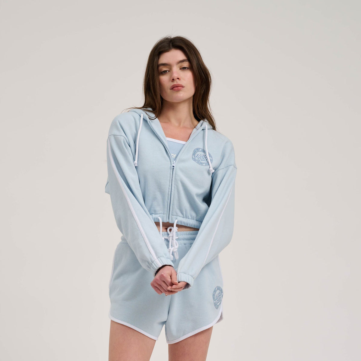 Santa Cruz Check Outline Ringed Dot Zip - Fresh Blue